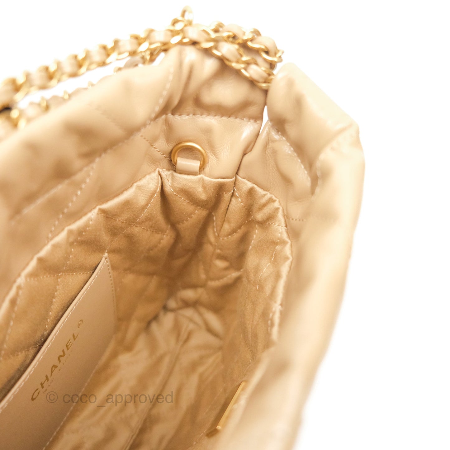 Chanel 22 Mini Bag Beige Shiny Crumpled Calfskin