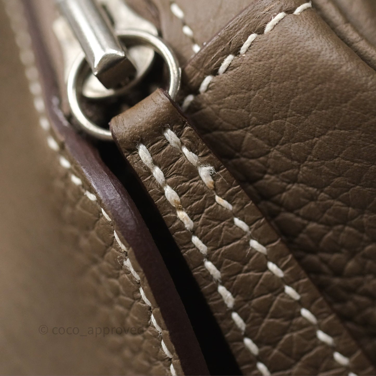 Hermès Lindy 30 Etoupe 18 Clemence Palladium Hardware