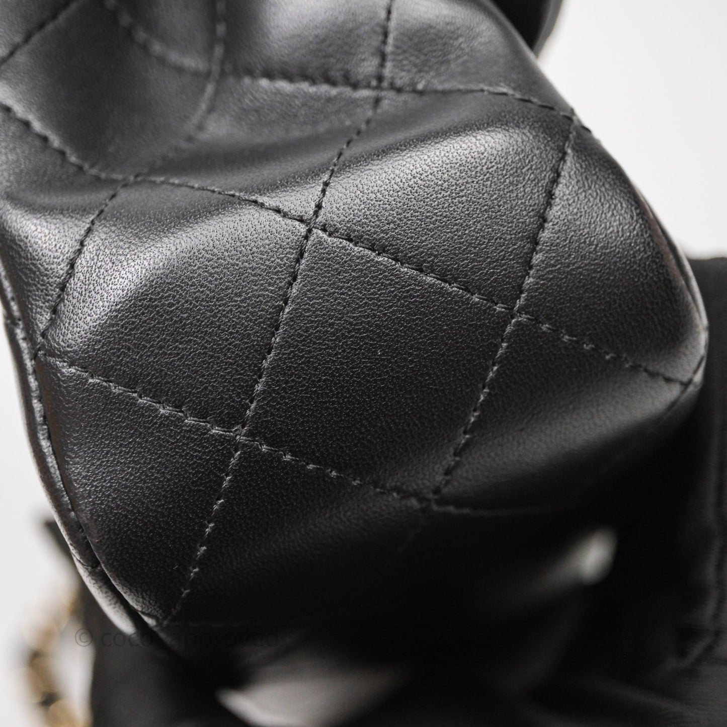 Chanel Mini Square Quilted Black Lambskin Gold Hardware