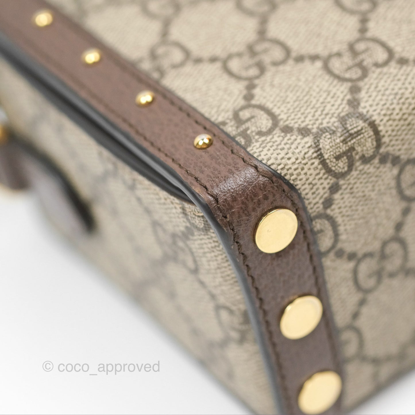 Gucci Gucci Brown/Beige GG Supreme Canvas and Leather Mini Trunk Bag