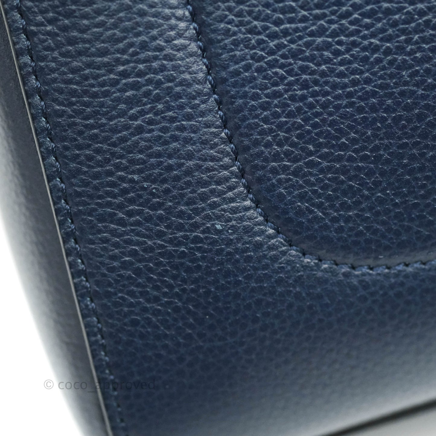 Chanel Mini Neo Executive Shopper Tote Black Grained Calfskin Navy Silver Hardware