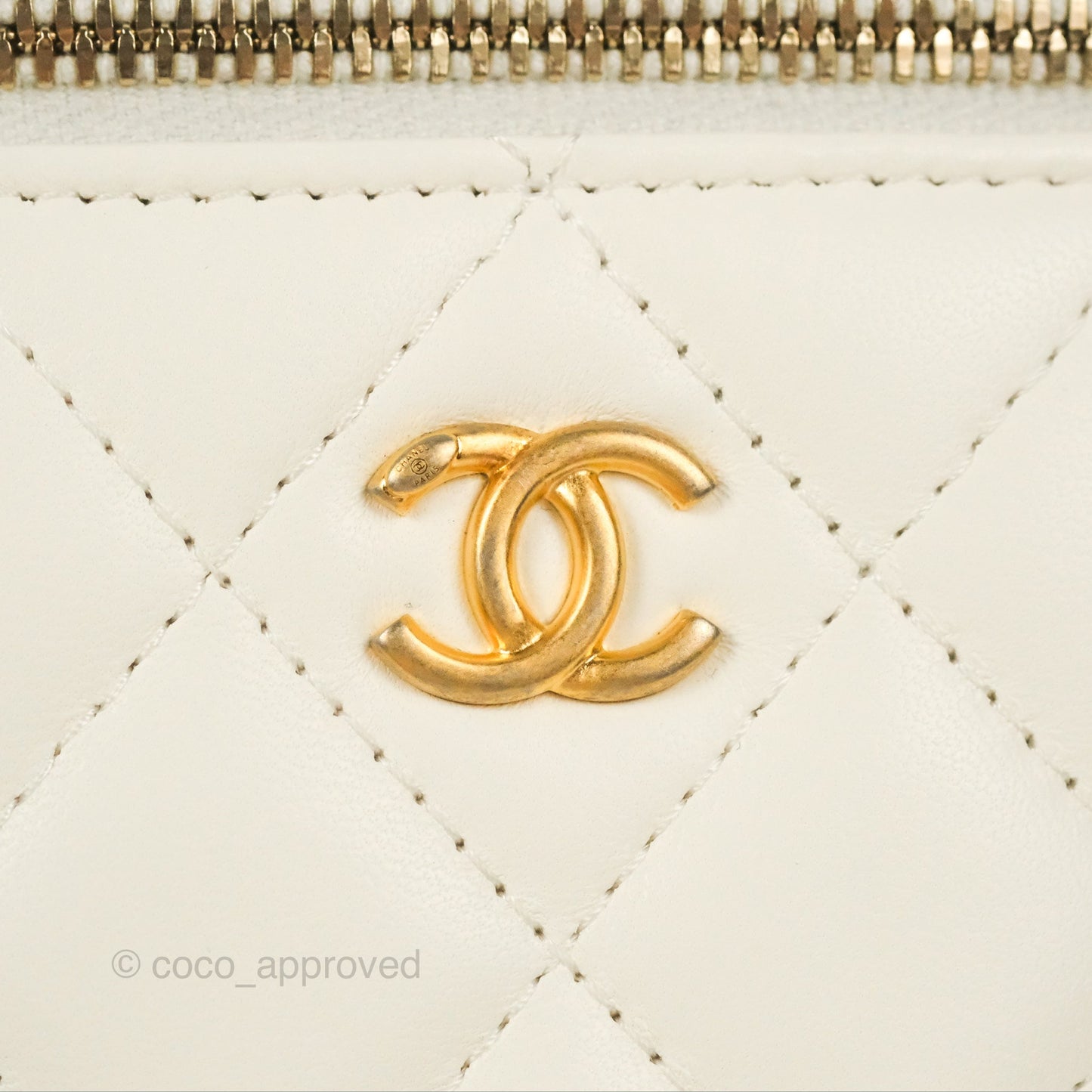 Chanel Mini Pearl Crush Vanity With Chain White Gold Hardware