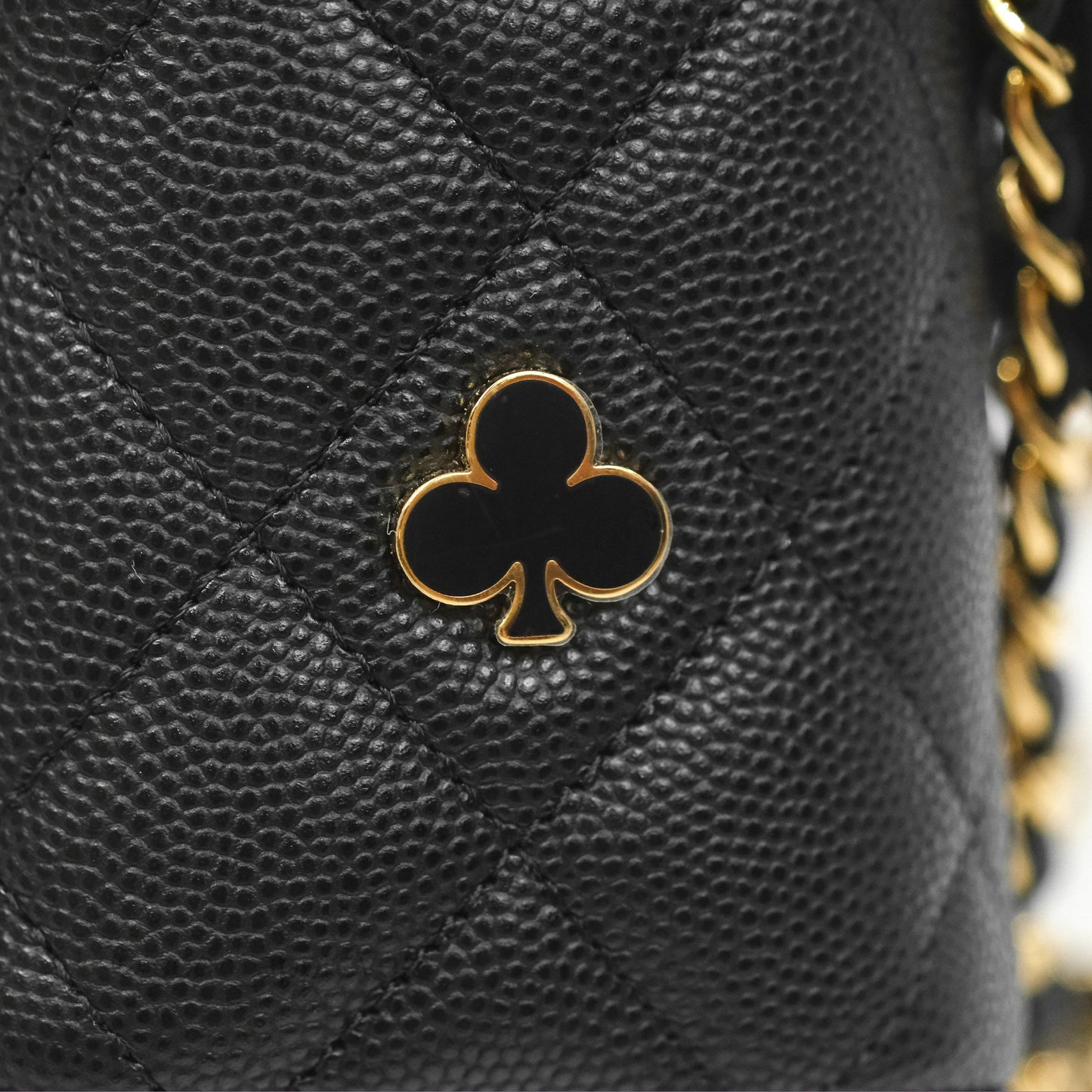 Chanel Mini Poker Vanity With Chain Black Caviar Gold Hardware