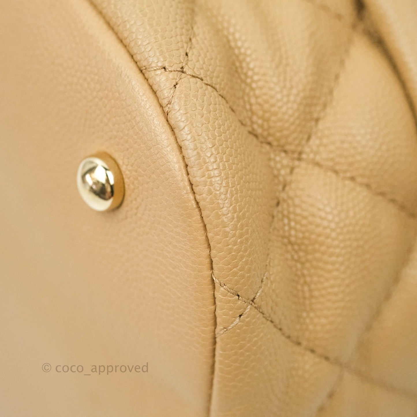 Chanel Caviar Quilted Rolled Up Bucket Drawstring Bag Beige Gold Hardware 19B