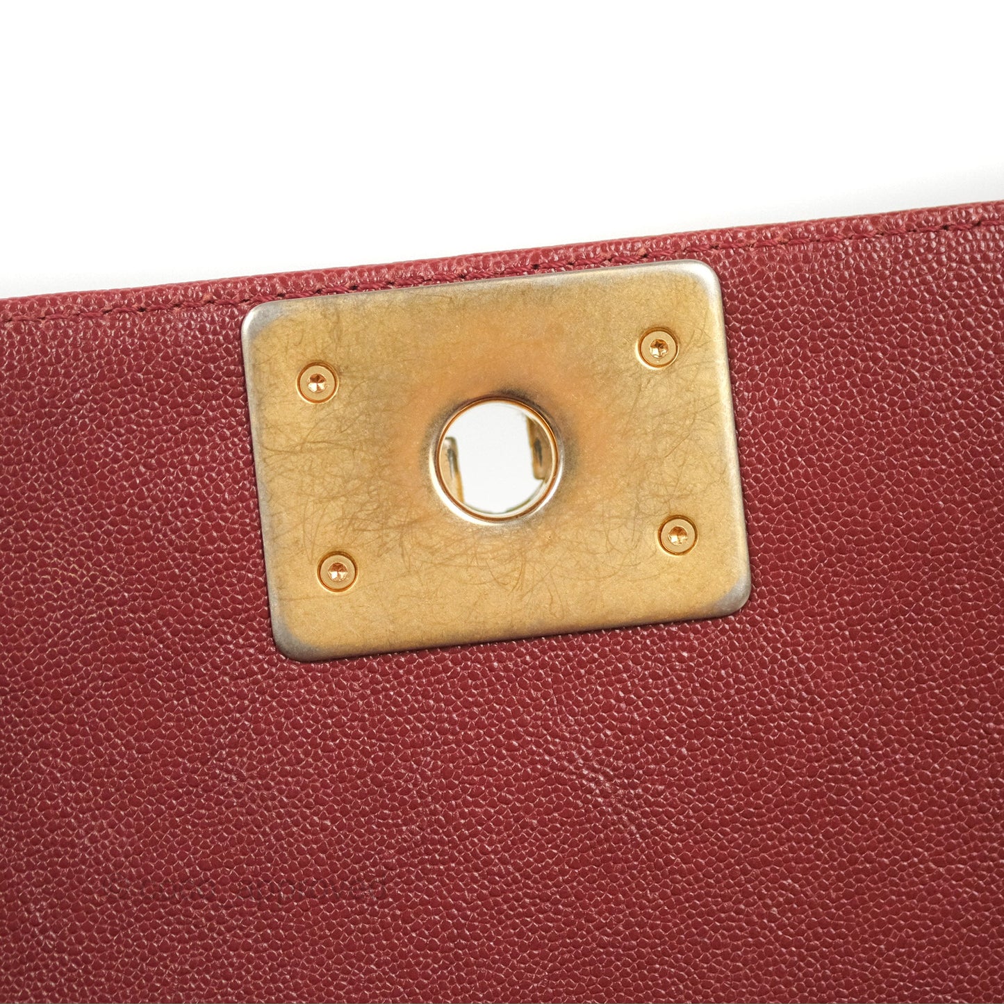 Chanel Quilted Medium Boy Burgundy Caviar Aged Gold Hardware