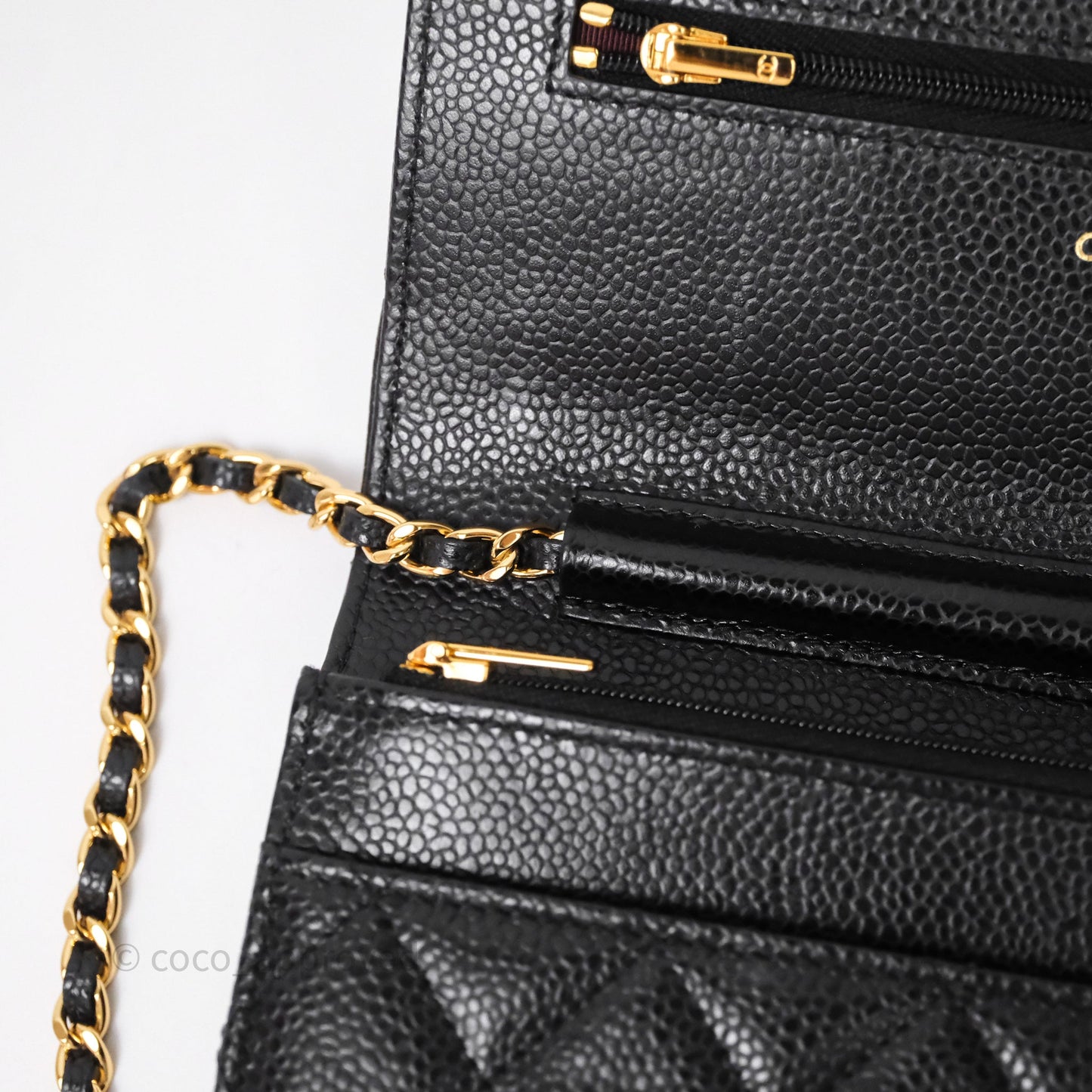 Chanel Quilted WOC Black Caviar Gold Hardware