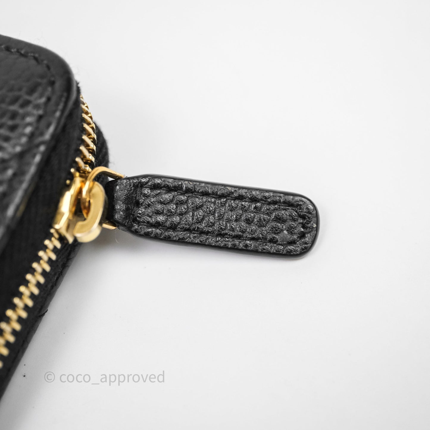 Chanel Quilted Zip Card Holder Black Caviar Gold Hardware