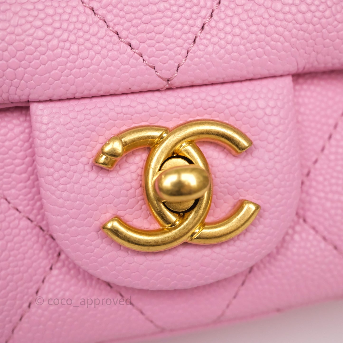 Chanel Heart Crush Mini Flap Bag Pink Caviar Aged Gold Hardware
