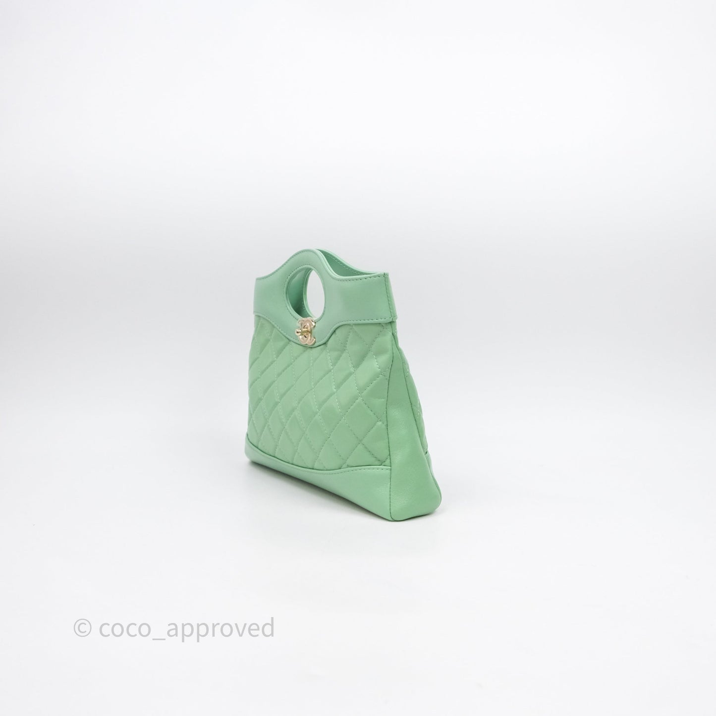 Chanel Mini 31 Green Shiny Lambskin Gold Hardware