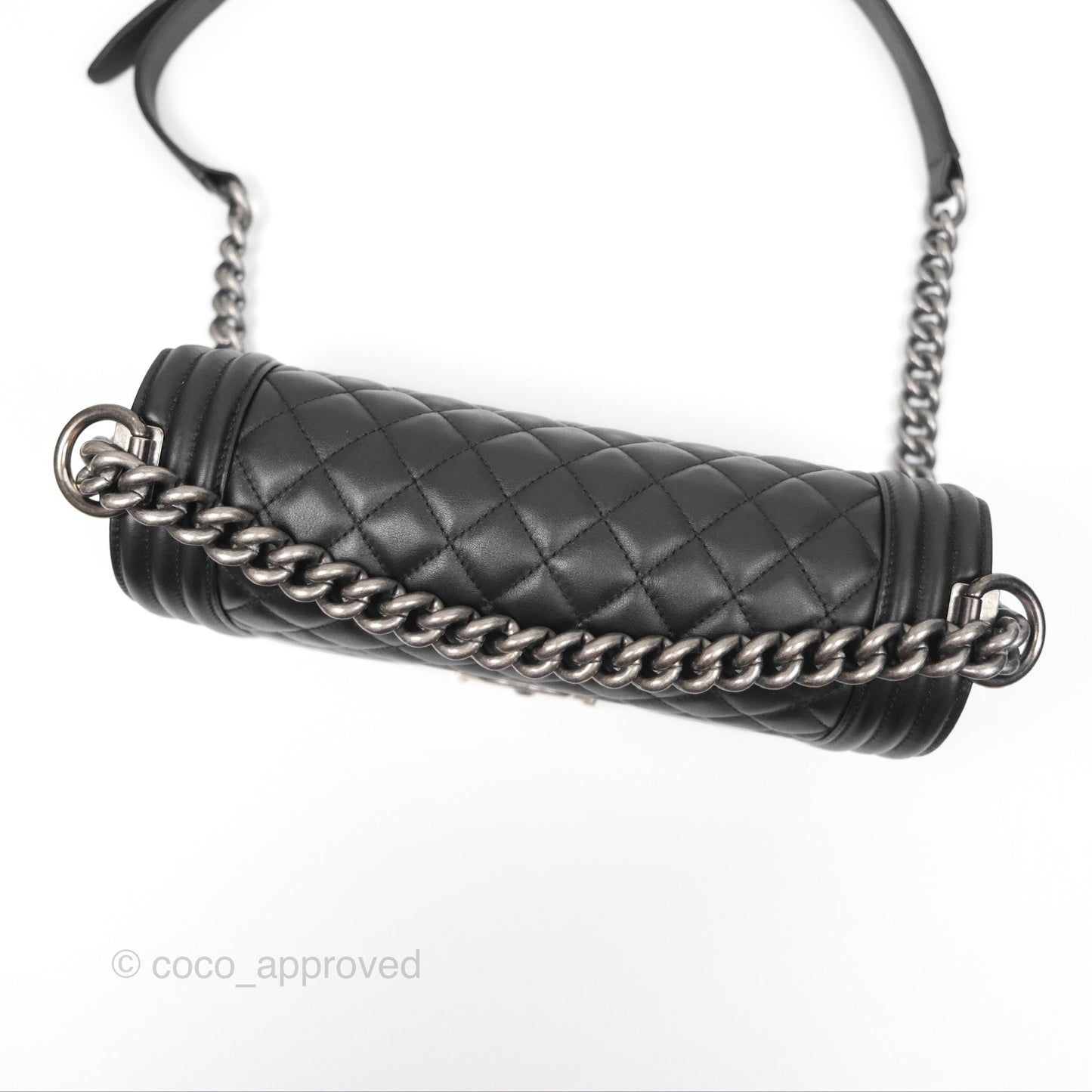 Chanel Medium Boy Quilted Black Calfskin Ruthenium Hardware
