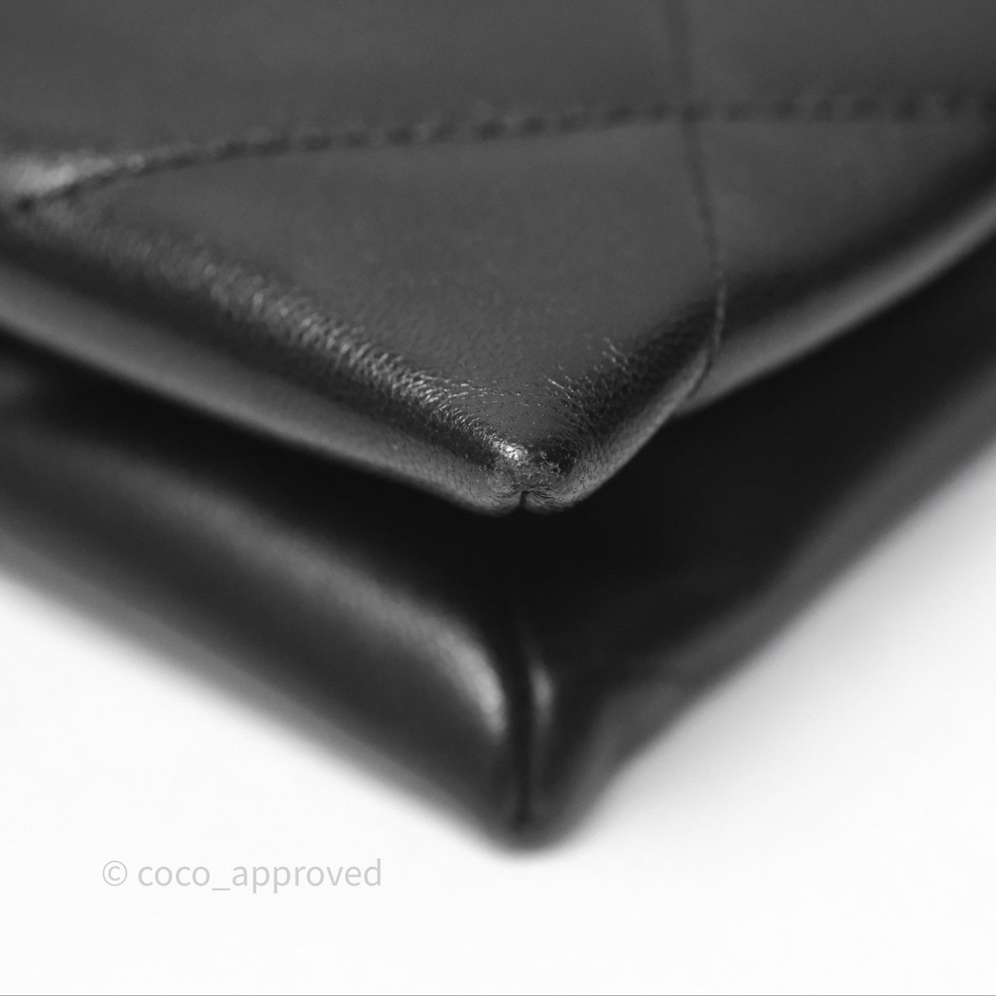 Chanel 19 Pouch Black Shiny Goatskin Mixed Hardware