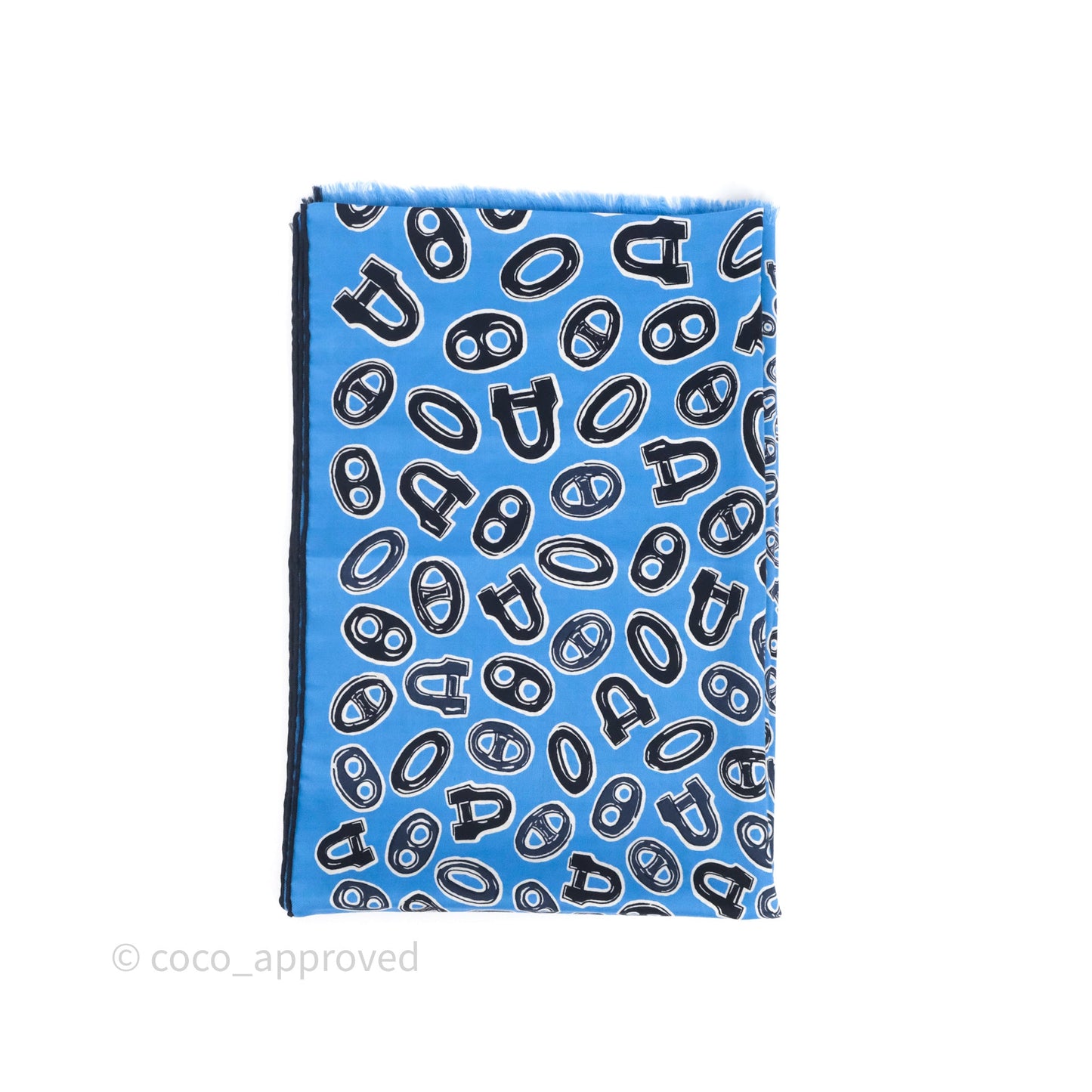 Hermès Wool/Silk Scarf Blue/ Navy