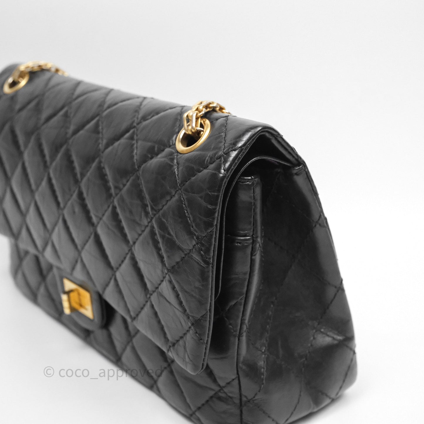 Chanel Quilted 2.55 Reissue 226 Flap Bag Black Aged Calfskin Gold Hardware
