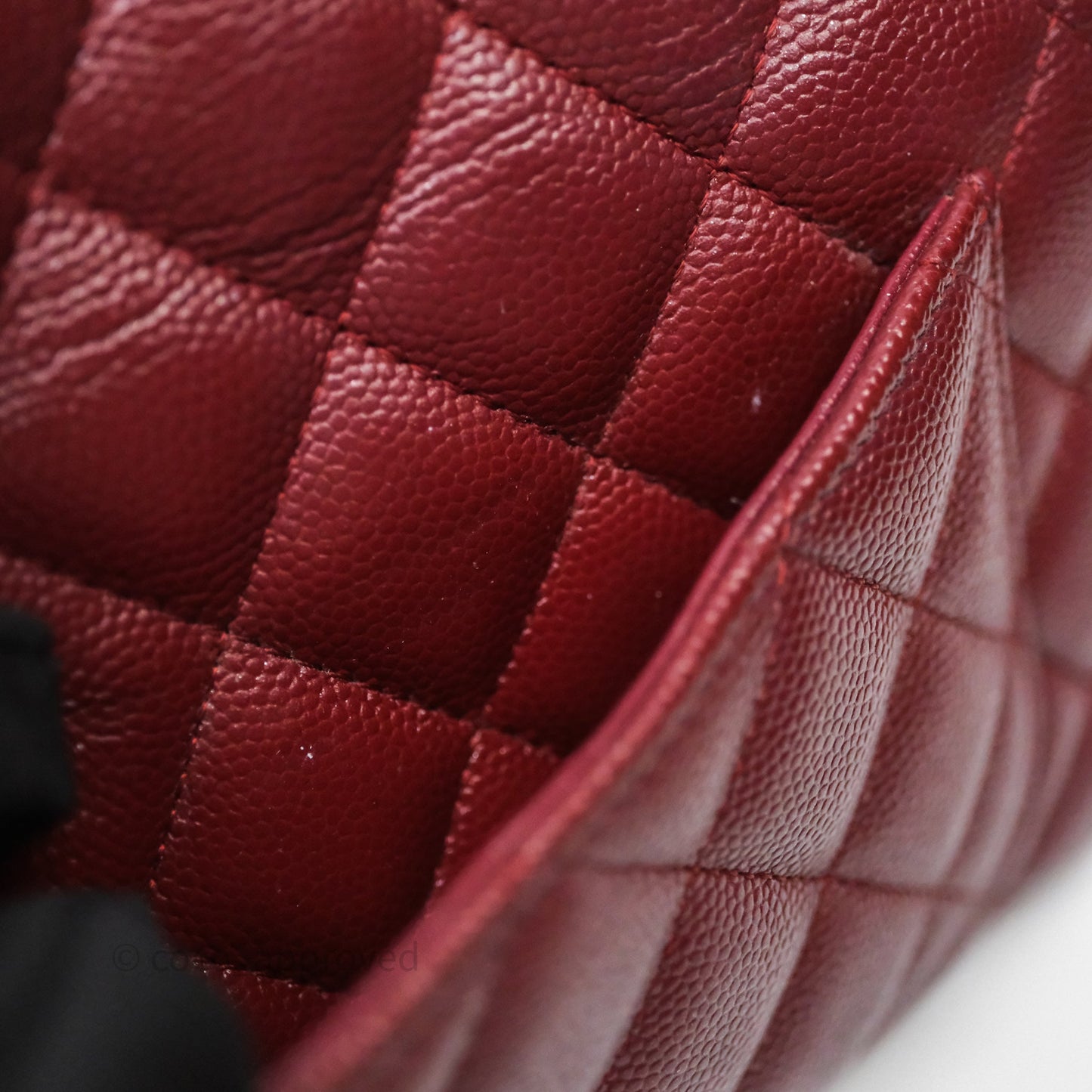 Chanel Classic Quilted Mini Rectangular Flap Burgundy Caviar Aged Gold Hardware