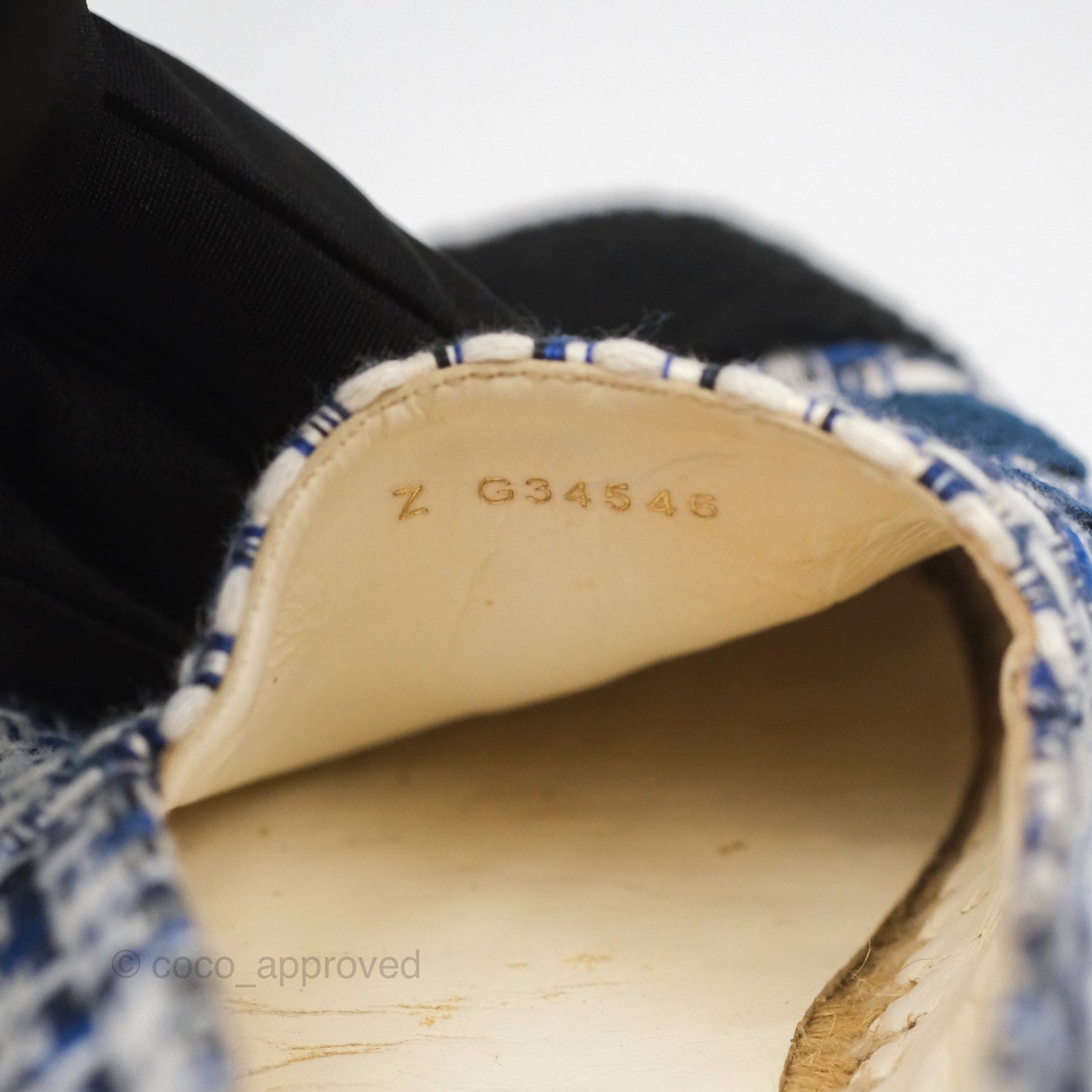 Chanel Espadrille Blue Tweed Size 38