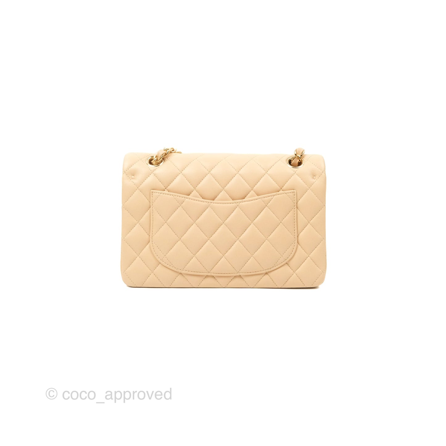 Chanel Small Quilted Classic Flap Beige Lambskin Gold Hardware