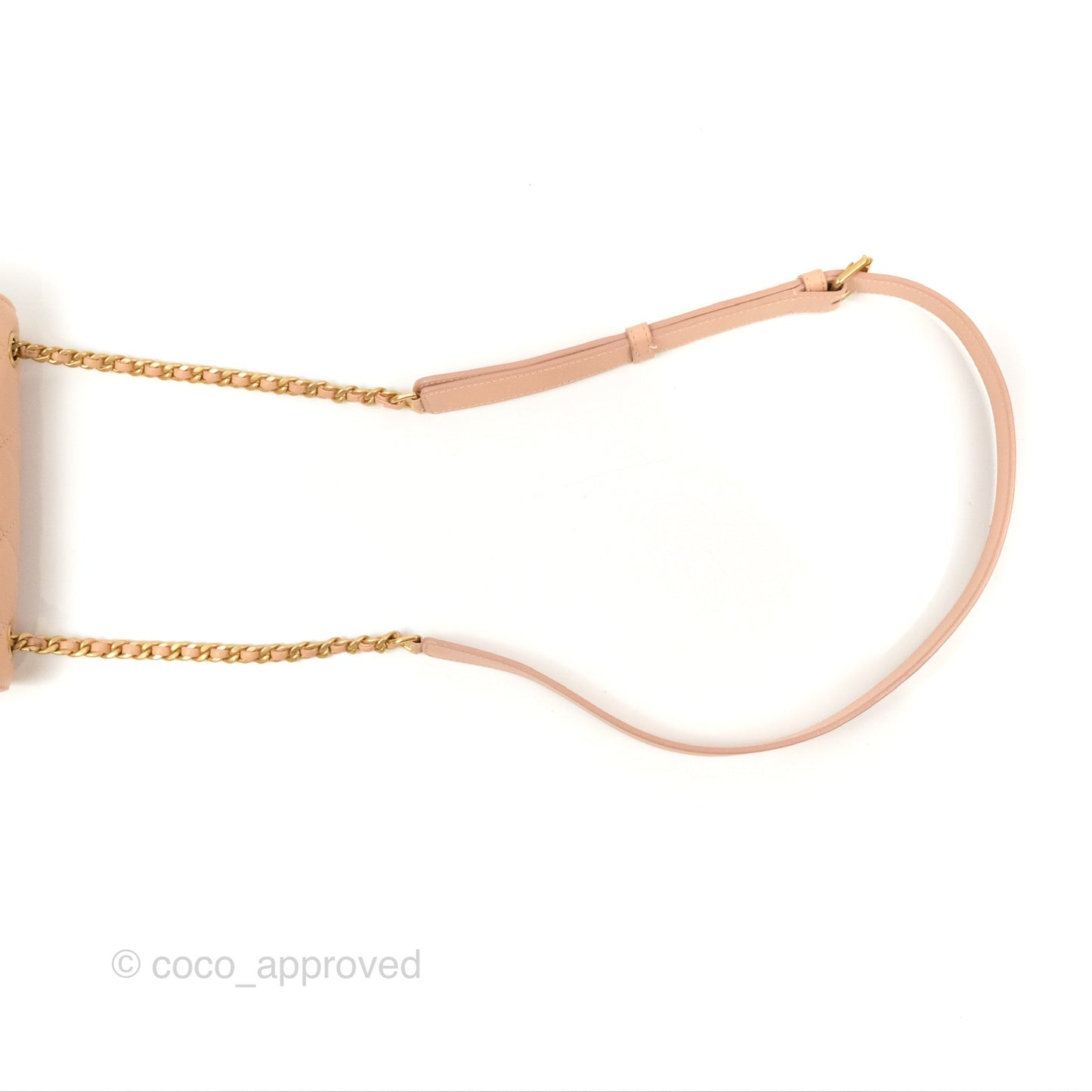 Chanel Messenger Bag Beige Pink Calfskin Aged Gold Hardware