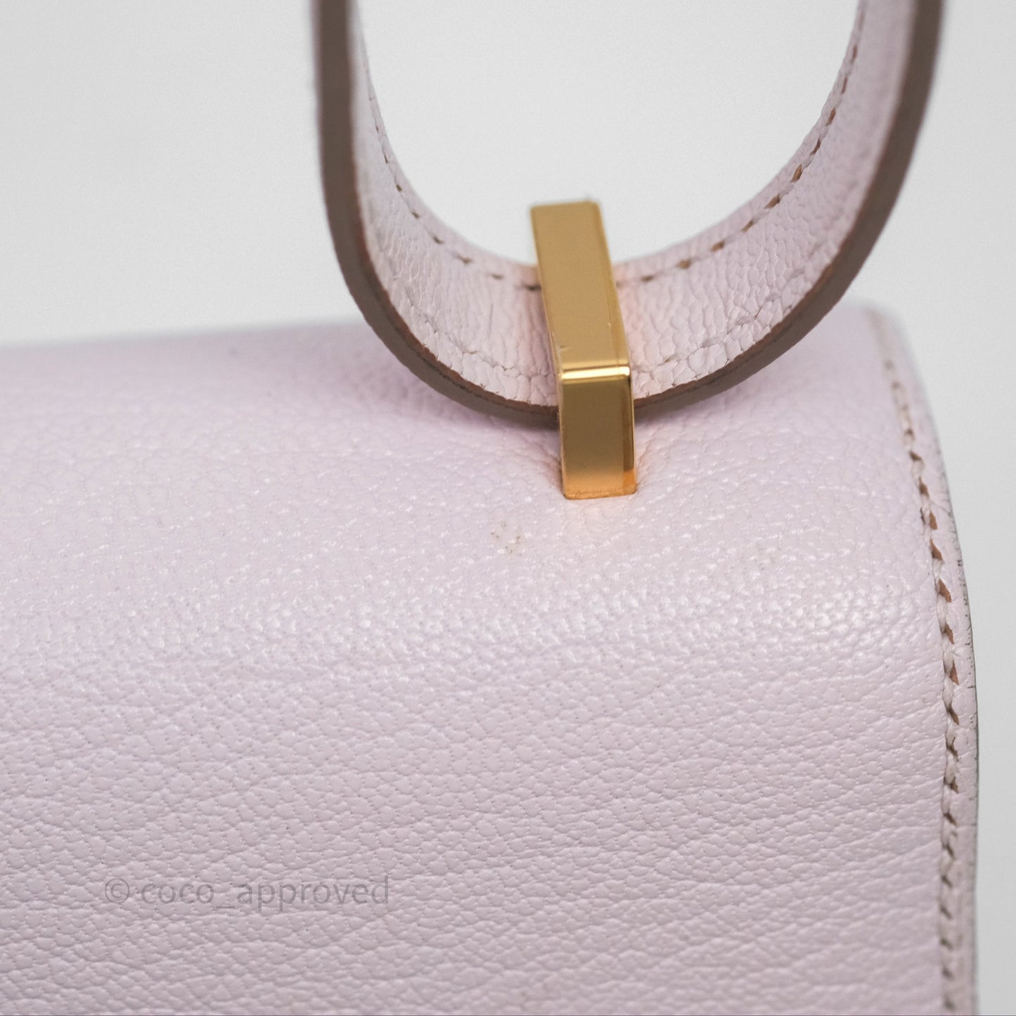 Hermès Constance Mini 18cm Mauve Pale Chevre Mysore Rose Gold Hardware
