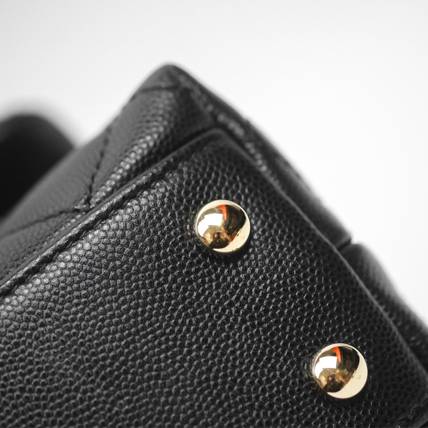 Chanel Small Coco Handle Quilted Black Caviar Gold Hardware