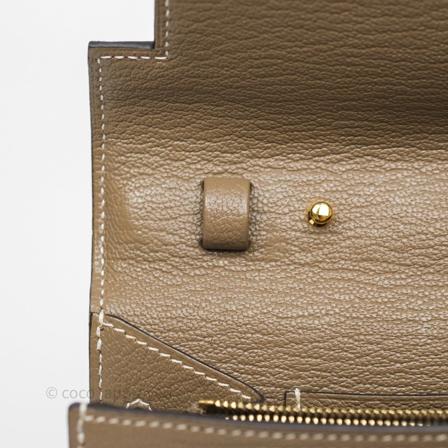 Hermès Kelly To Go Wallet Etoupe 18 Chevre Mysore Gold Hardware
