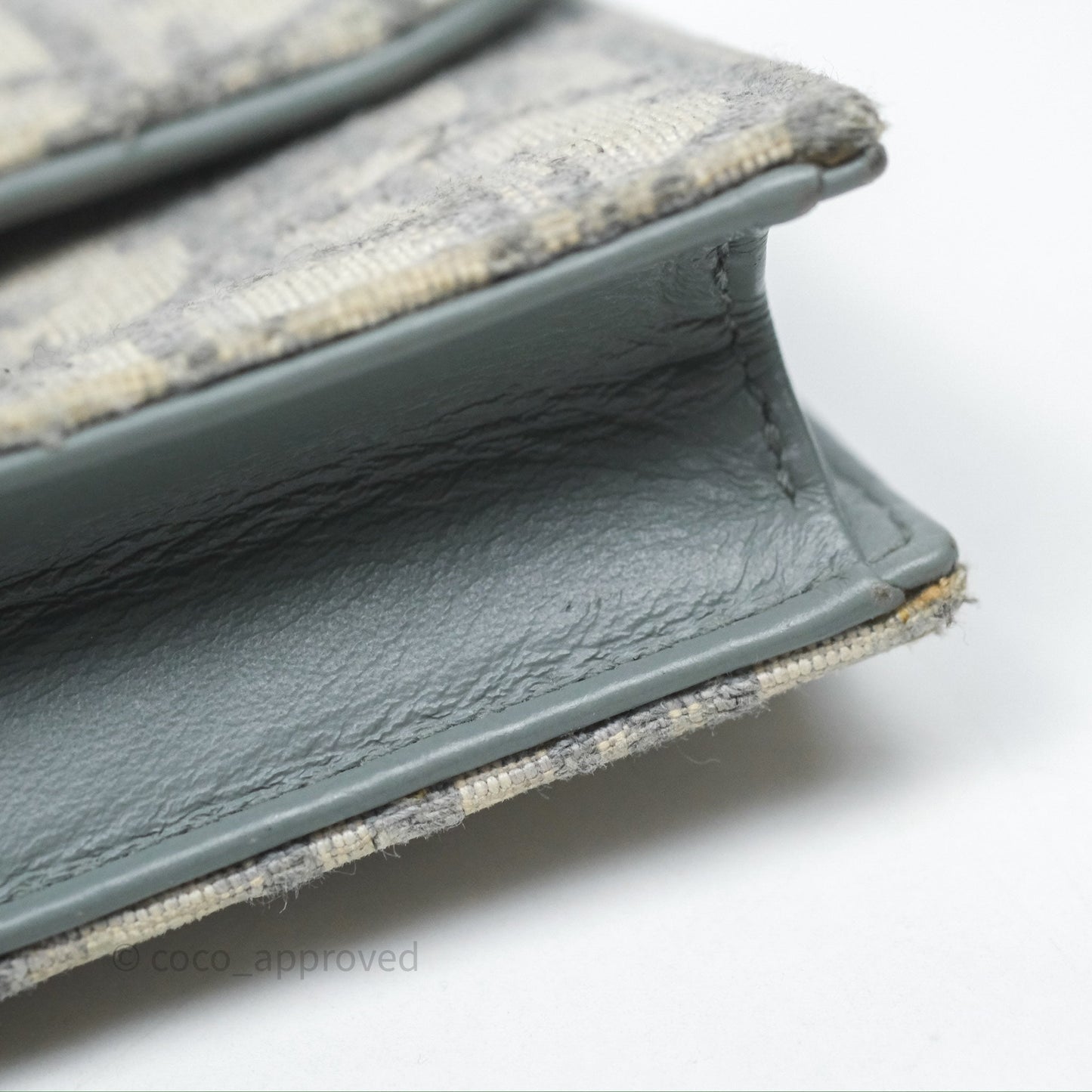 Christian Dior Saddle Bloom Card Holder Gray Dior Oblique Jacquard