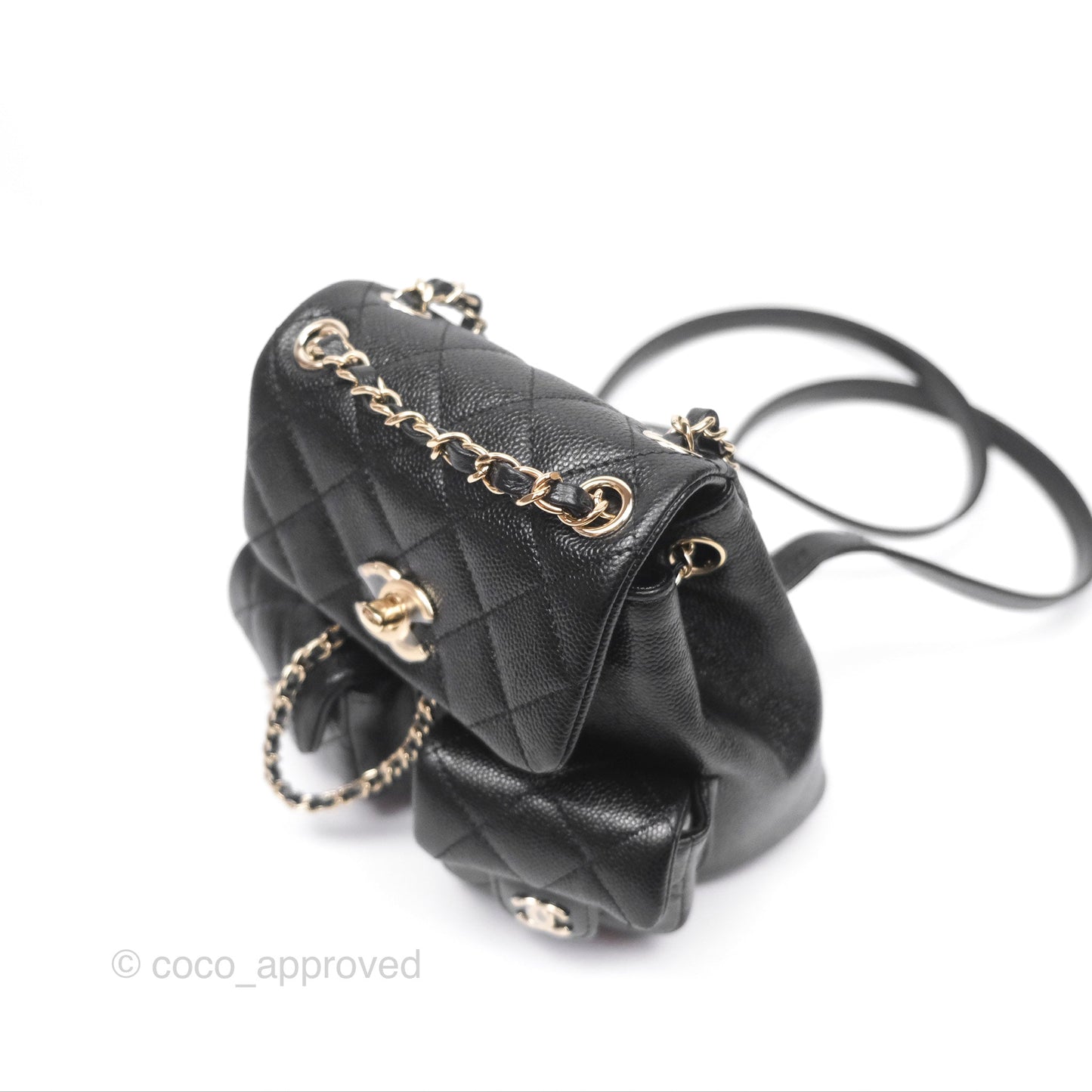 Chanel Duma Backpack Small Black Caviar Gold Hardware