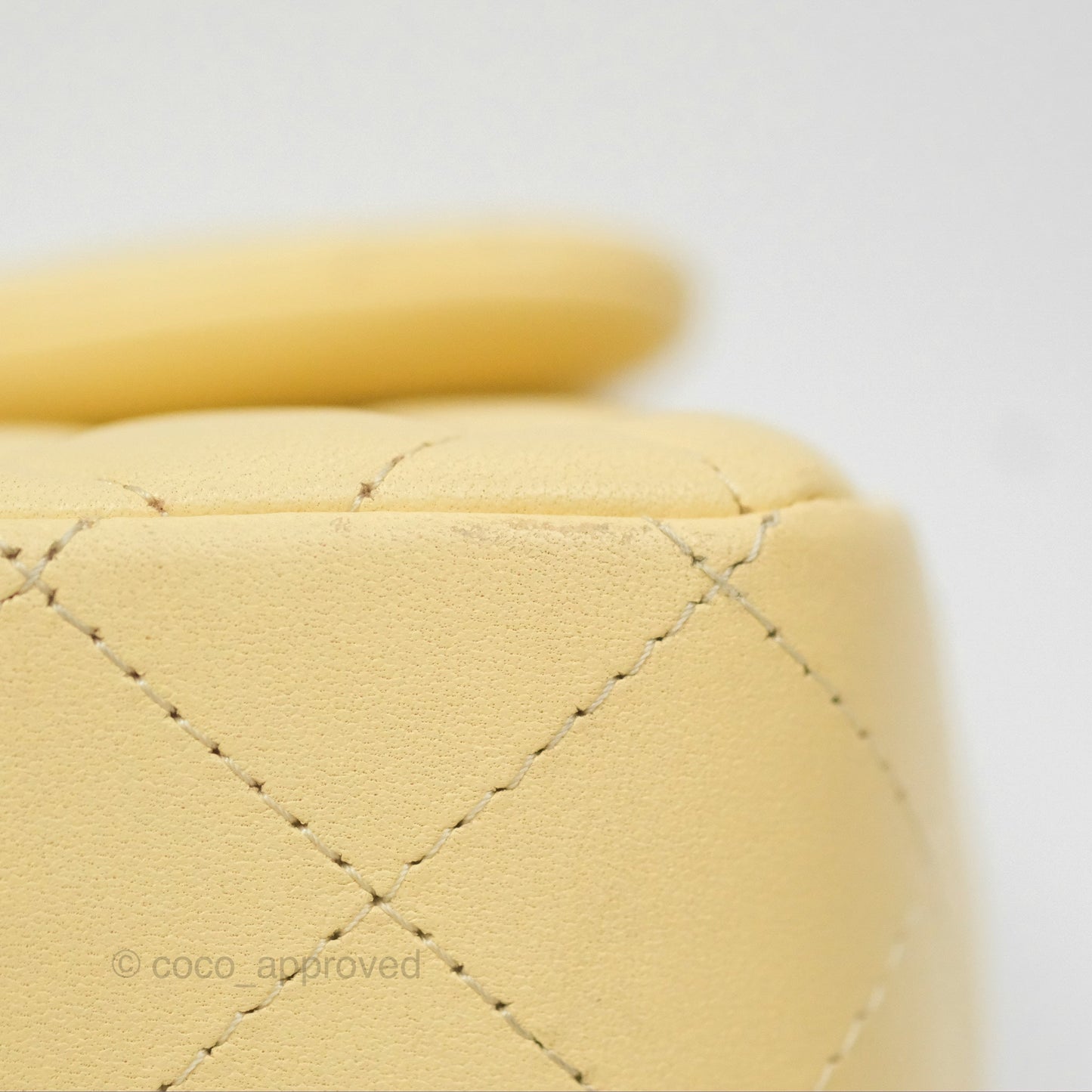 Chanel Mini Square Quilted Yellow Lambskin Gold Hardware
