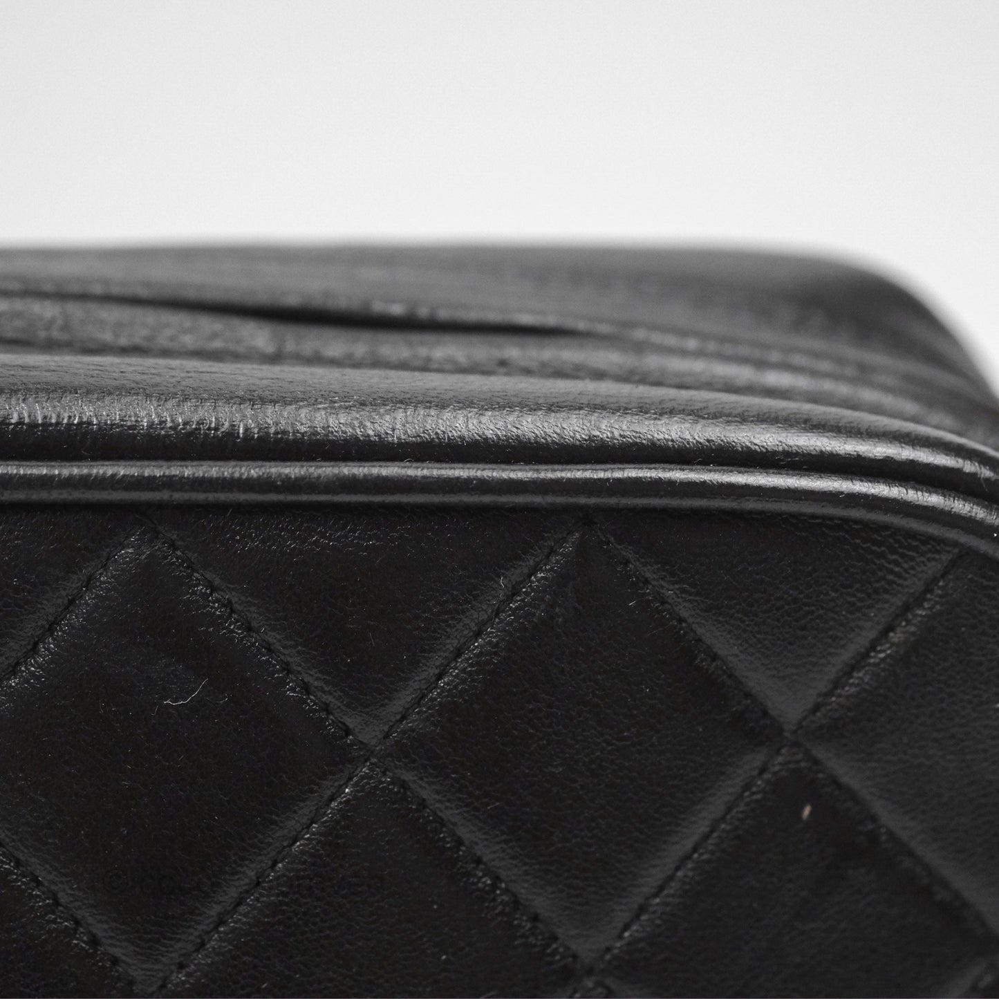 Chanel Vintage Diana Fringe Camera Bag Black Lambskin 24K Gold Hardware