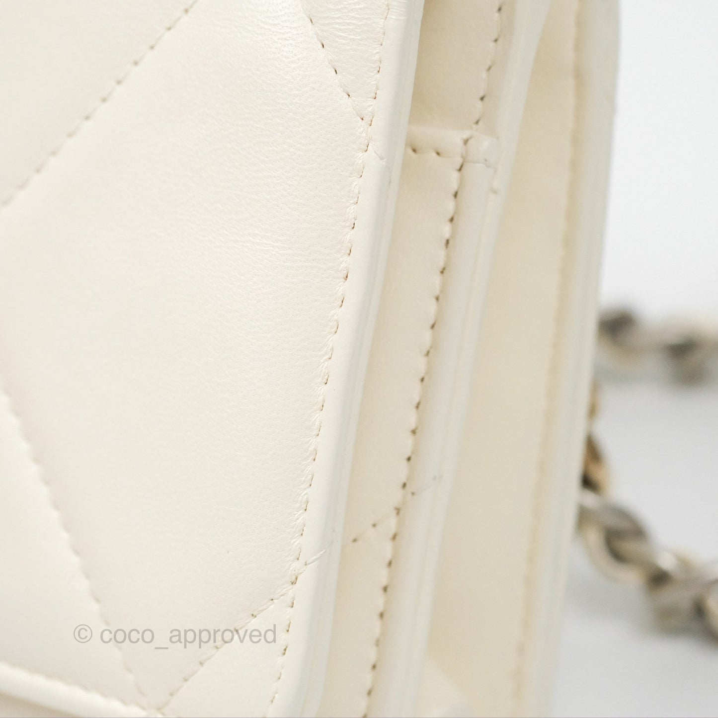 Chanel 19 Wallet on Chain WOC White Mixed Hardware