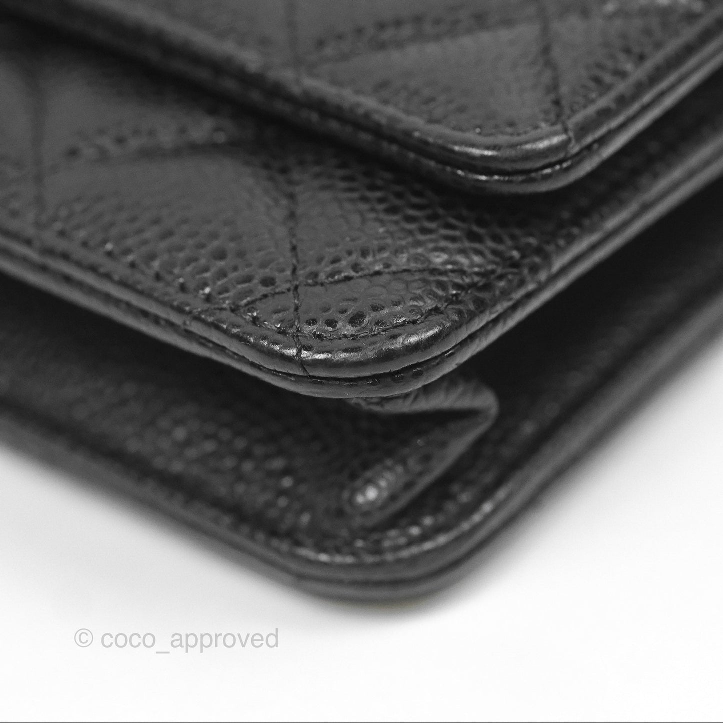 Chanel Classic Wallet On Chain WOC Quilted Black Caviar Gold Hardware