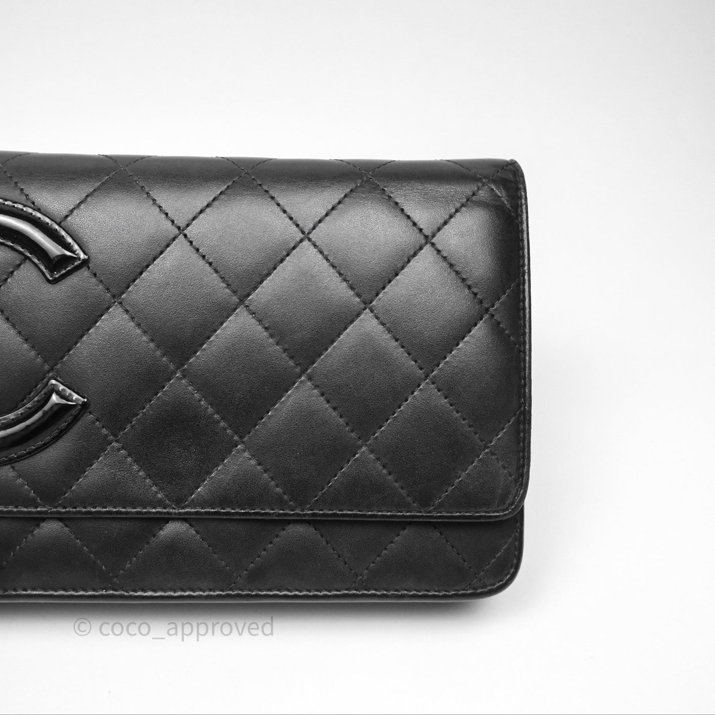 Chanel Quilted Wallet on Chain WOC Cambon Black Calfskin Silver Hardware