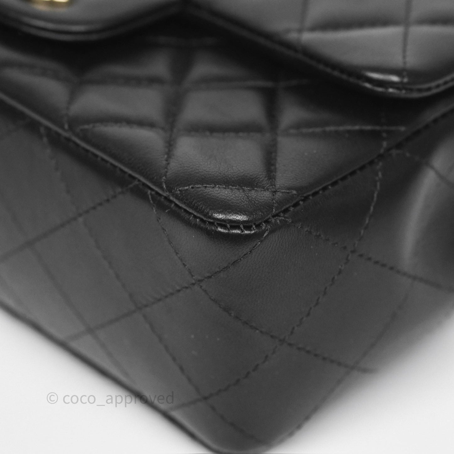 Chanel Mini Rectangular Quilted Black Lambskin Gold Hardware