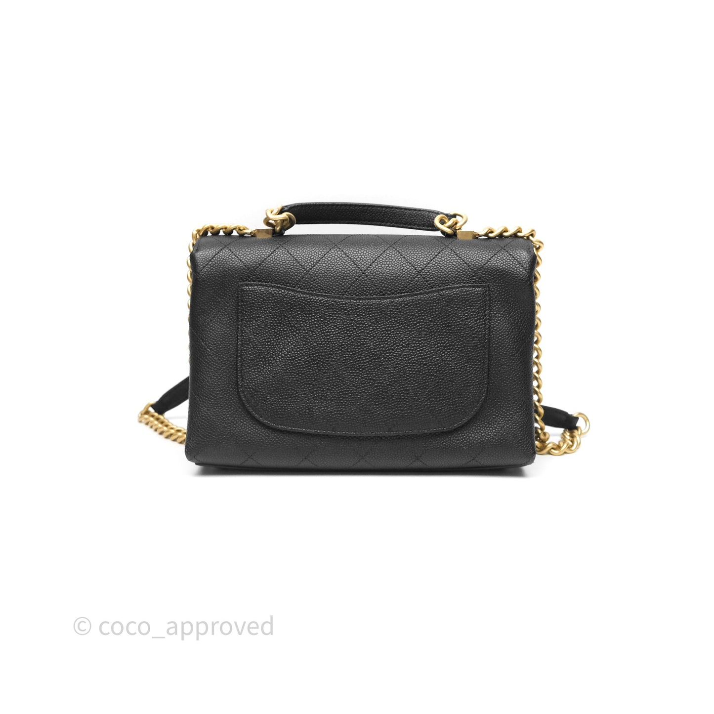 Chanel Small Chic Affinity Grained Calfskin Black Aged Gold Hardware