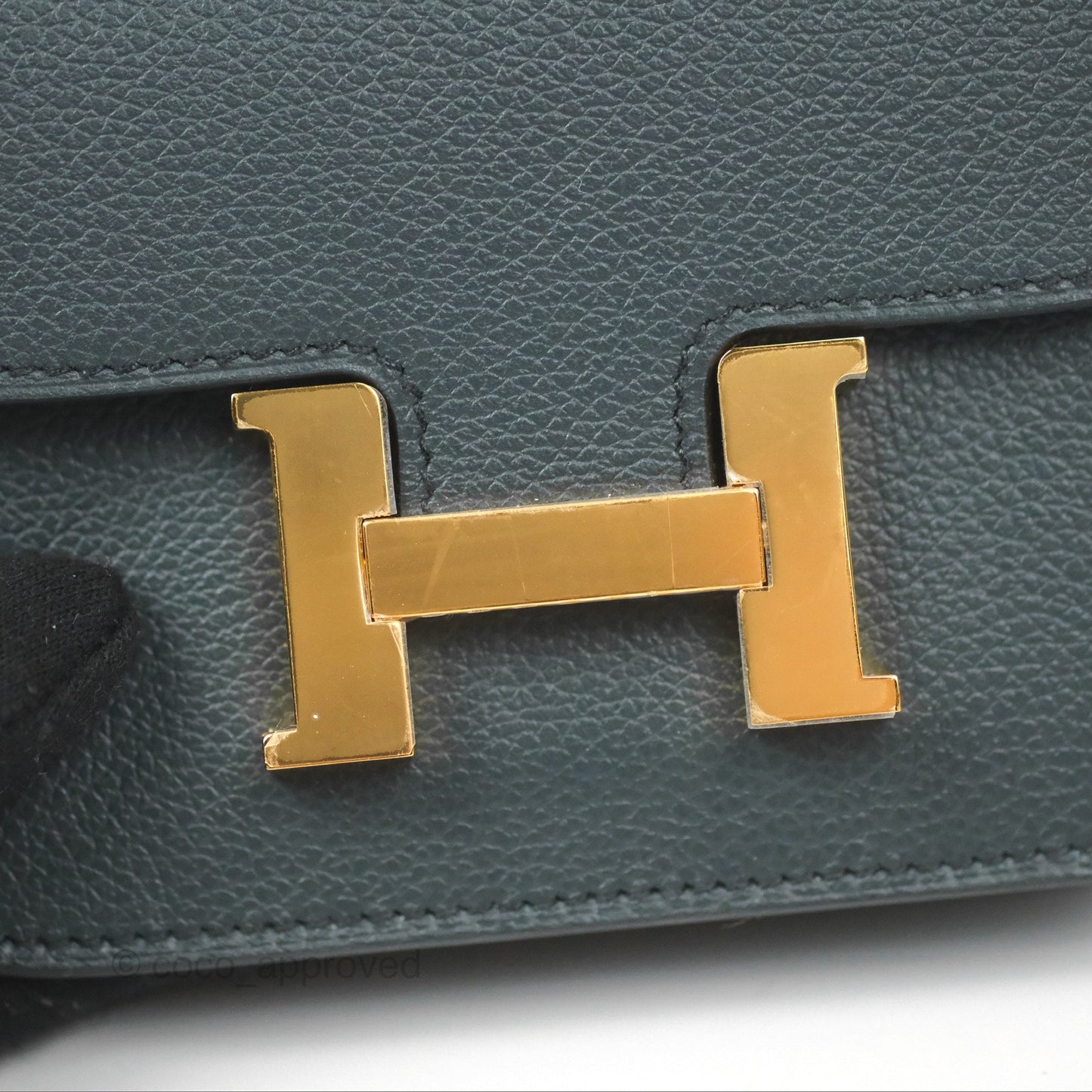 Hermès Constance Slim Wallet Vert Rousseau / Mauve Pale Evercolor Gold Hardware