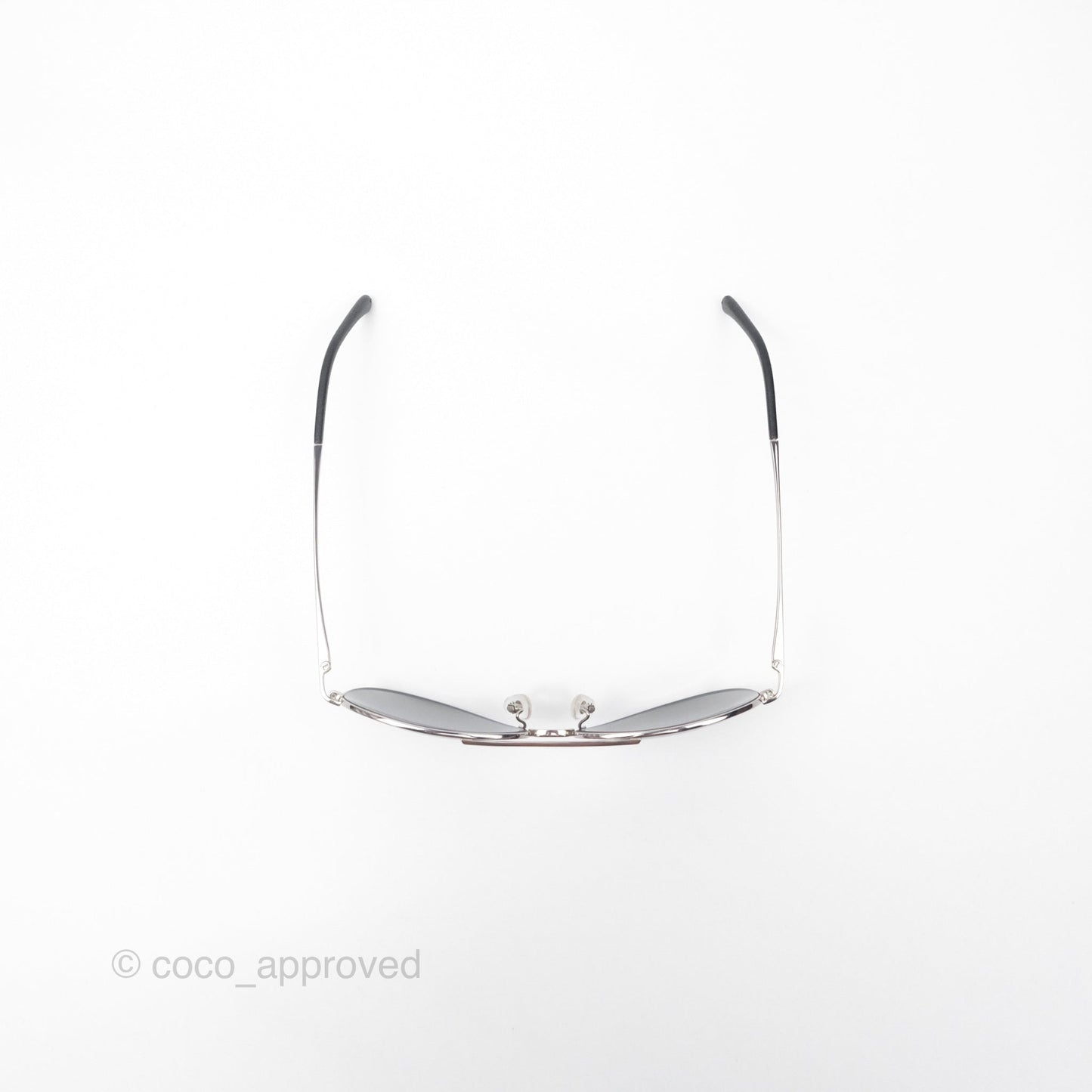 Chanel 4189 Pilot Sunglasses in Titanium and Calfskin Grey Lense