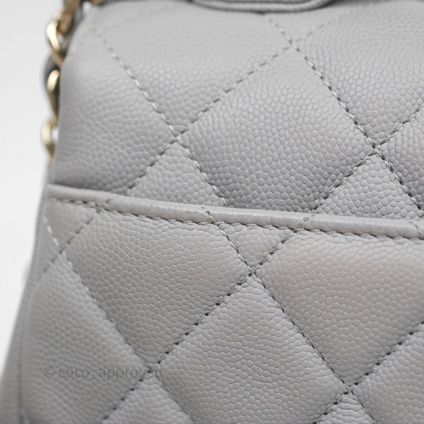 Chanel Quilted Medium Business Affinity Flap Grey Caviar Gold Hardware