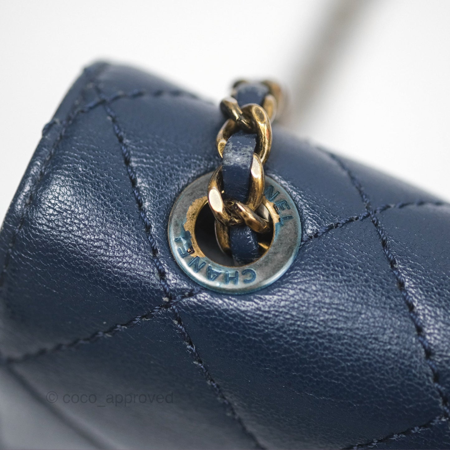 Chanel Beauty Lock Flap Bag Navy Sheepskin Aged Gold Hardware