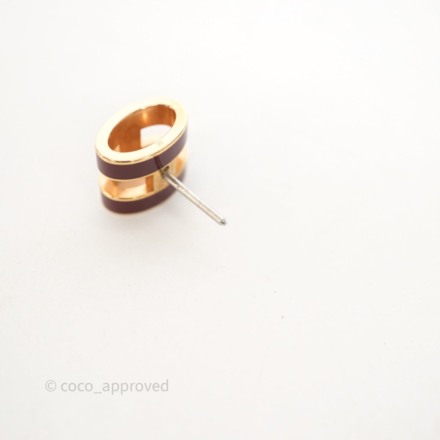 Hermès Pop H Earrings Burgundy Rose Gold