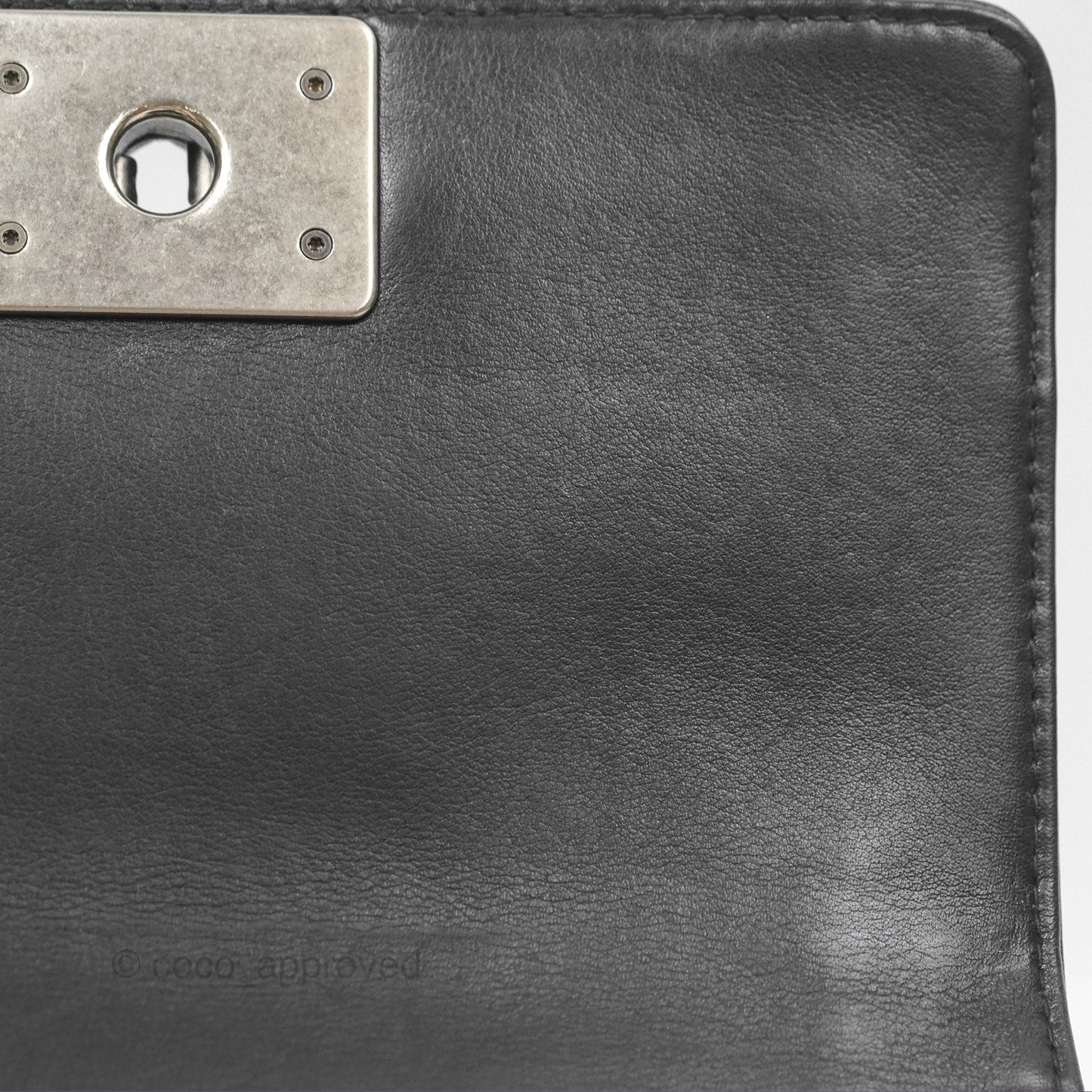 Chanel Small Boy Black Calfskin Ruthenium Hardware