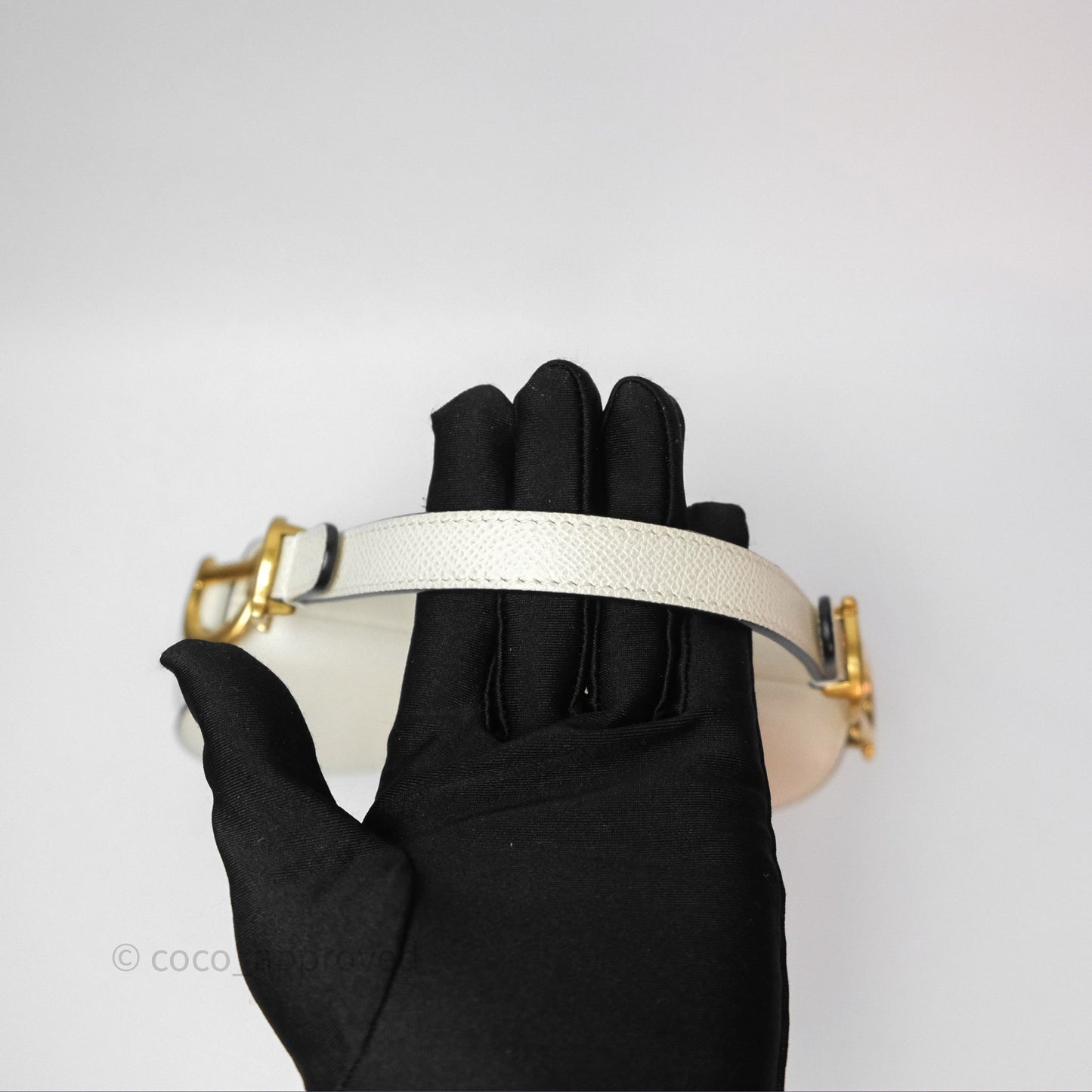 Christian Dior Mini Saddle Bag White Grained Calfskin Gold Hardware