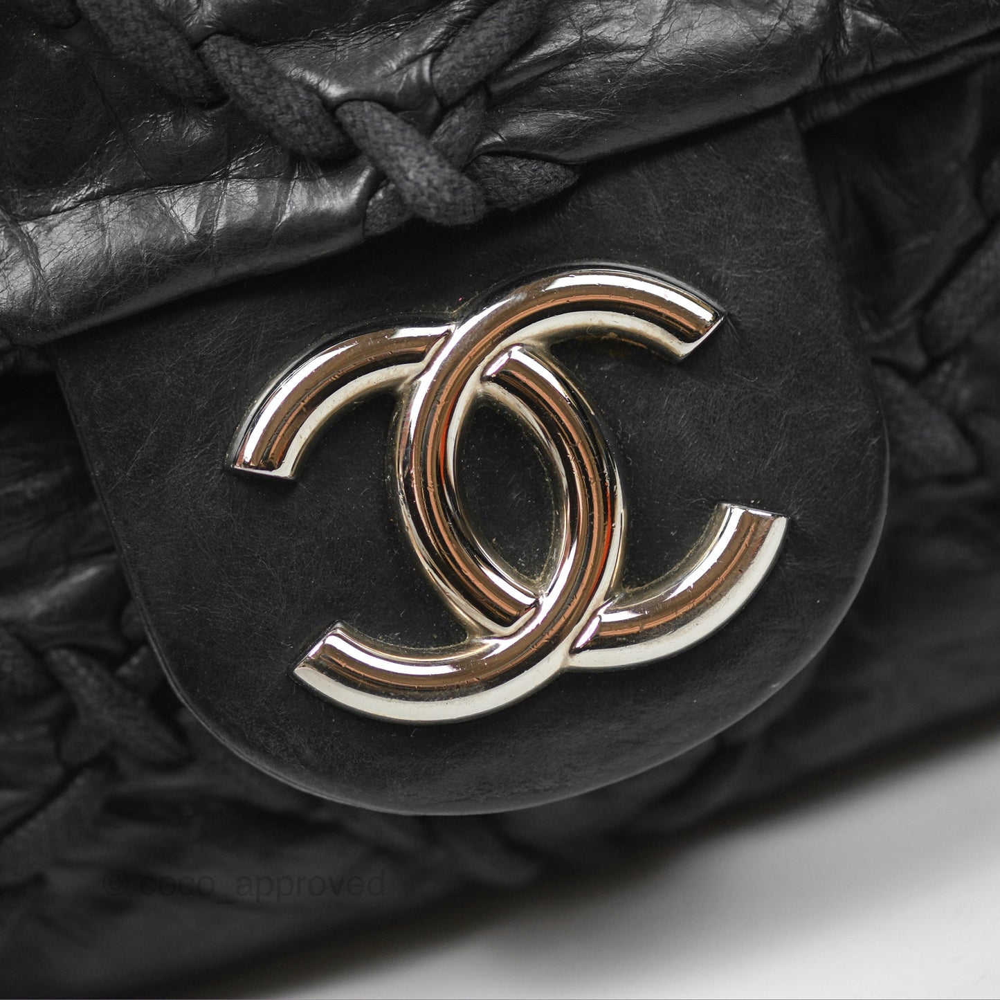Chanel Large Flap Bag Dark Navy Silver Hardware
