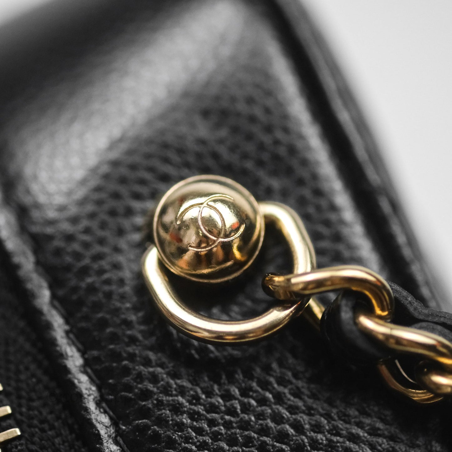 Chanel Quilted Camera Case Black Caviar Gold Hardware