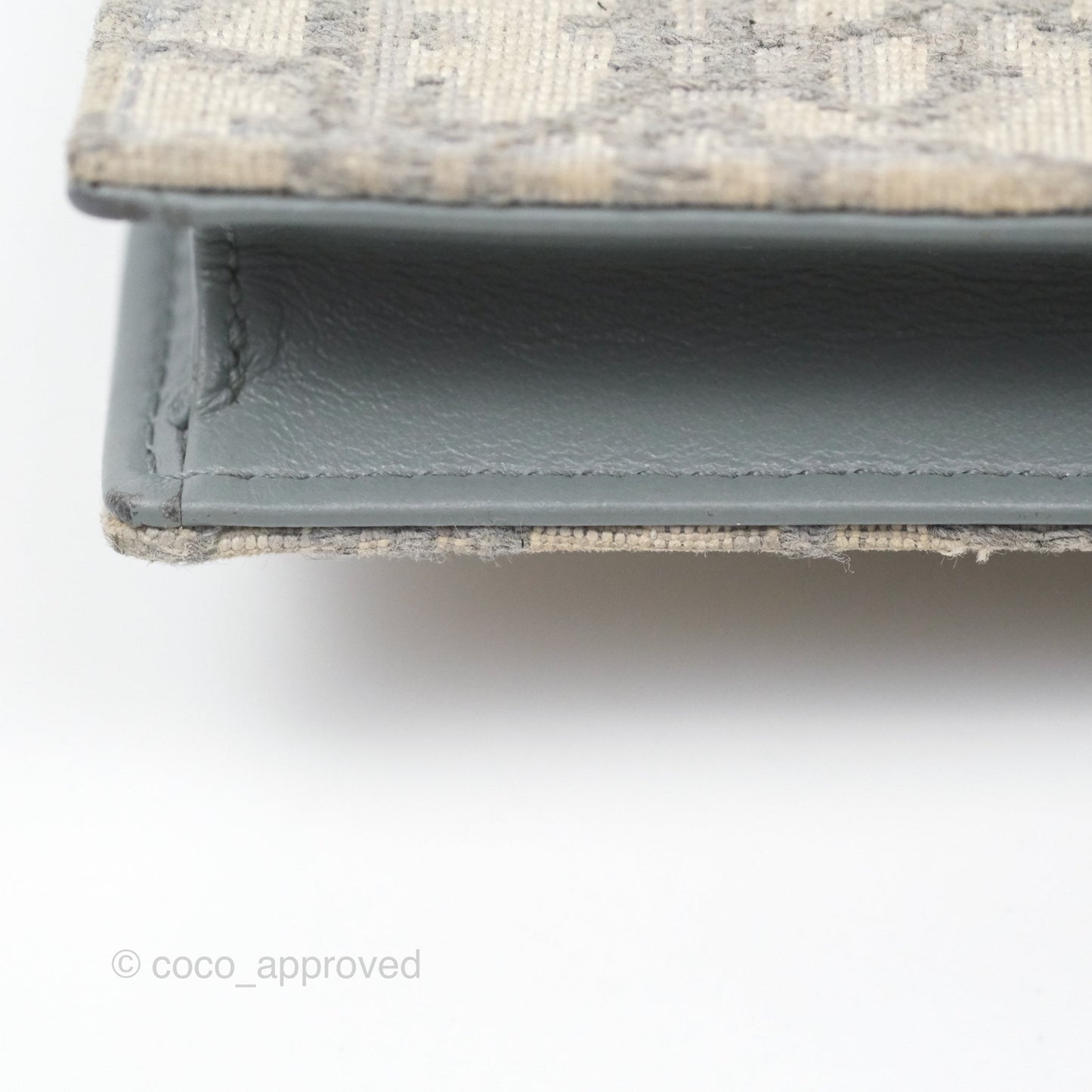 Christian Dior Saddle Bloom Card Holder Gray Dior Oblique Jacquard