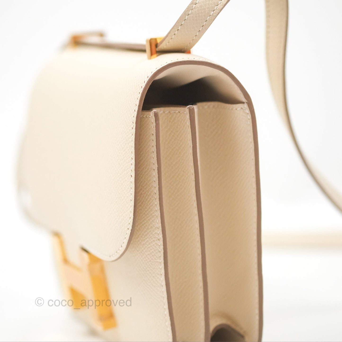 Hermès Constance Mini 18cm Craie Epsom Gold Hardware