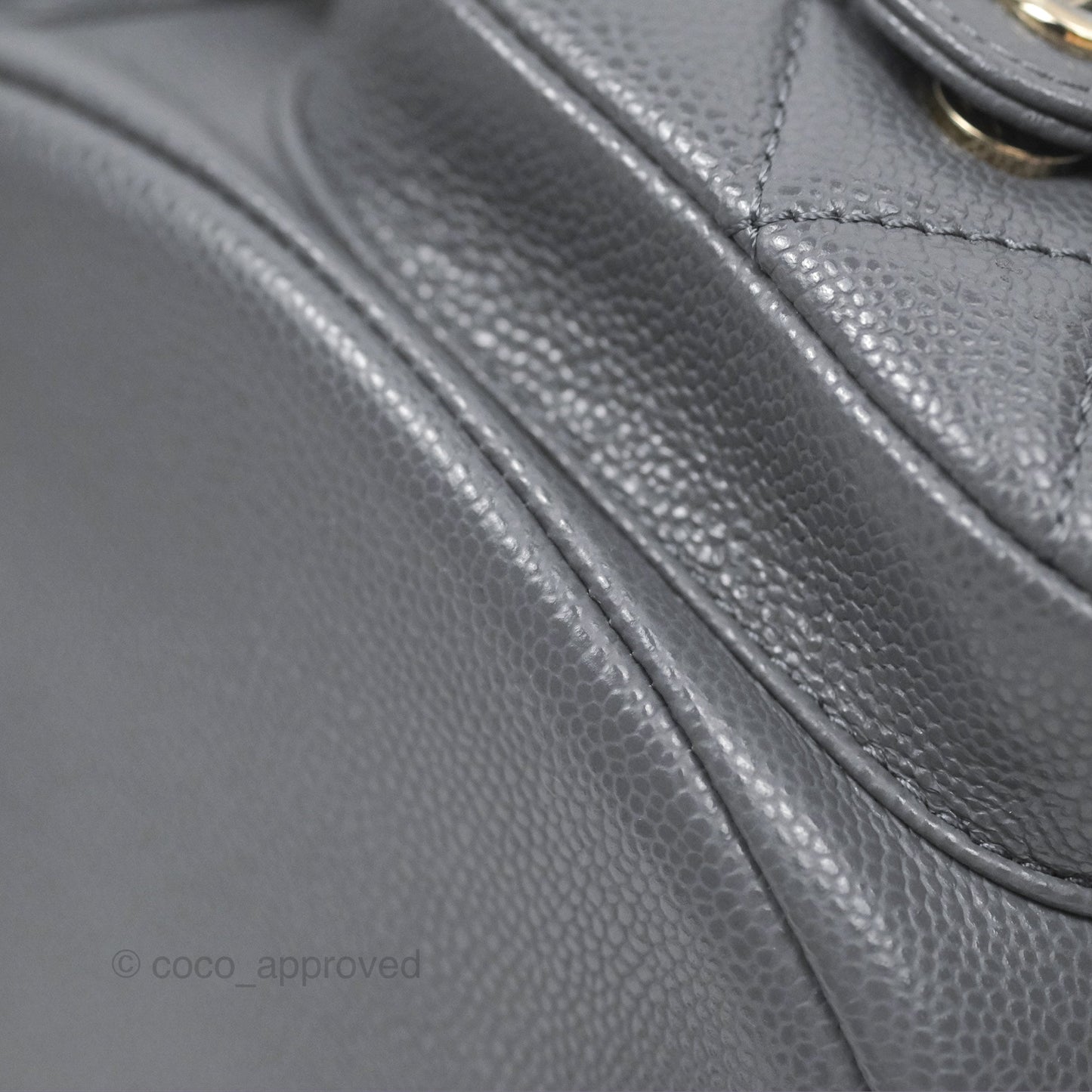 Chanel Duma Backpack Medium Grey Caviar Gold Hardware