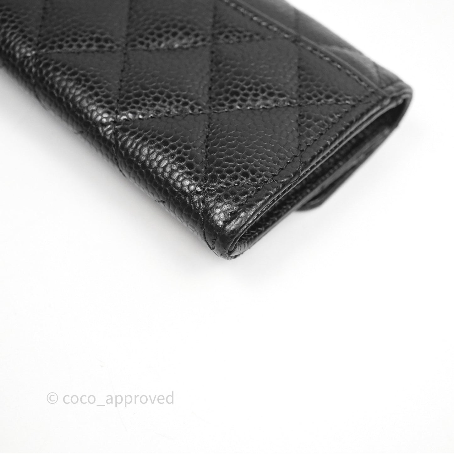 Chanel Quilted Flap Card Holder Caviar Black Gold Hardware