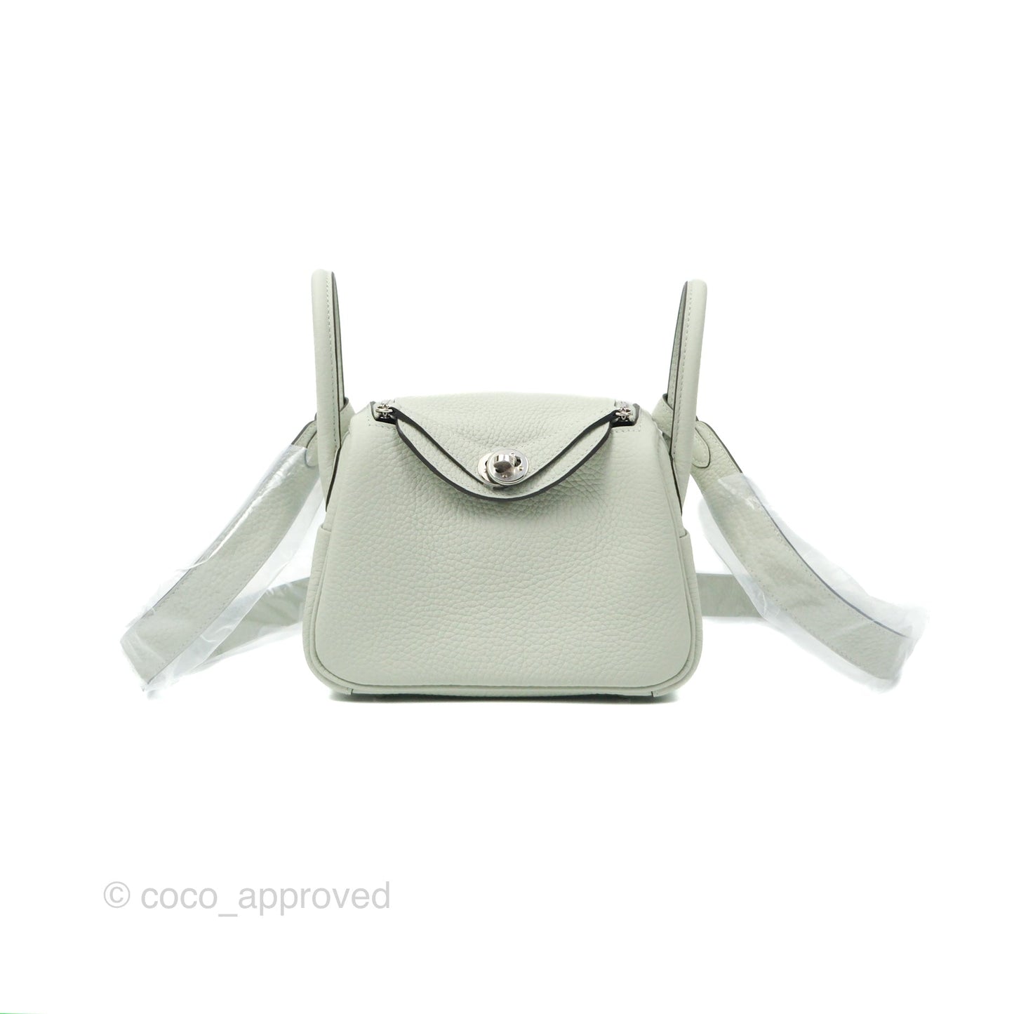 Hermès Mini Lindy 20 Gris Neve Clemence Palladium Hardware