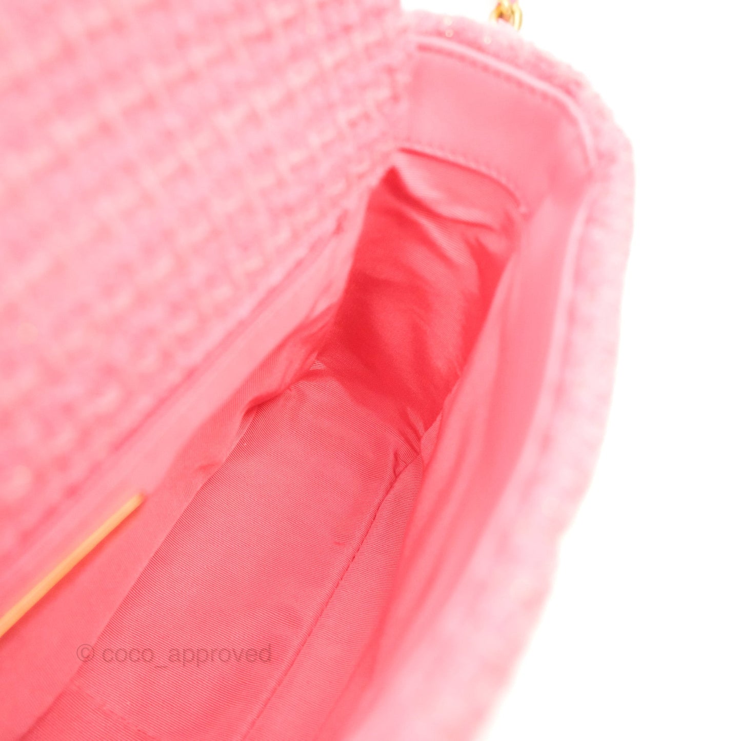 Chanel 19 Small Tweed Pink Glitter Mixed Hardware