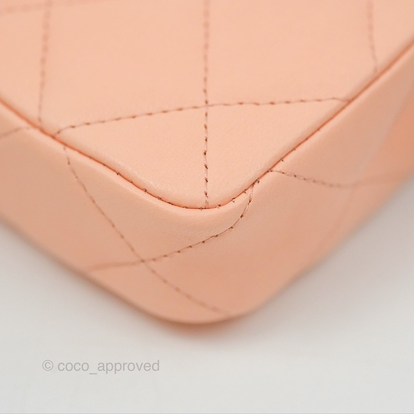 Chanel Mini Clutch With Chain Light Beige Pink Lambskin Gold Hardware