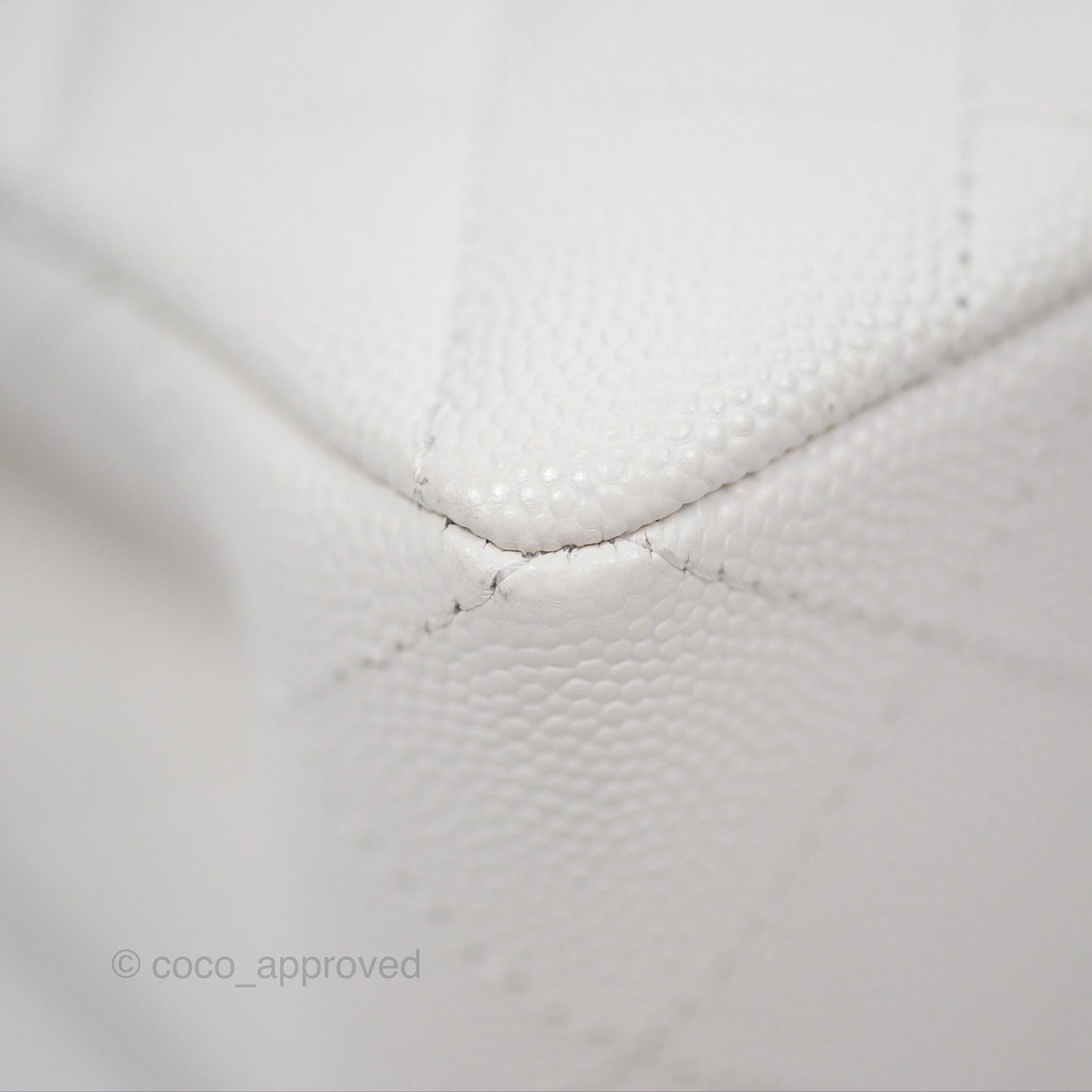 Chanel Small Classic Quilted Flap White Caviar Gold Hardware
